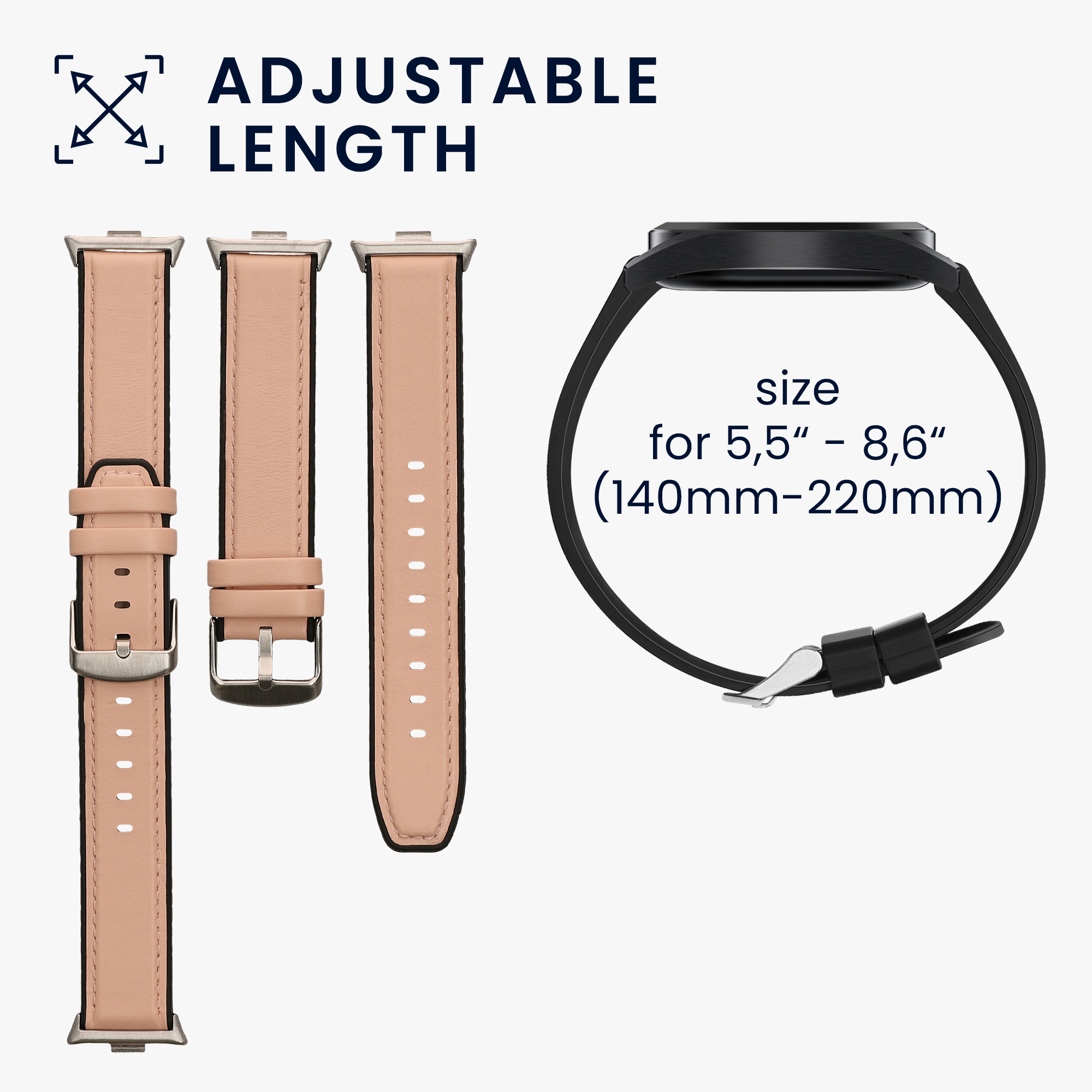 Řemínek pro Xiaomi Redmi Watch 5 & 4 / Smart Band 8 Pro / Smart Band 9 Pro kwmobile silikonové - starorůžová