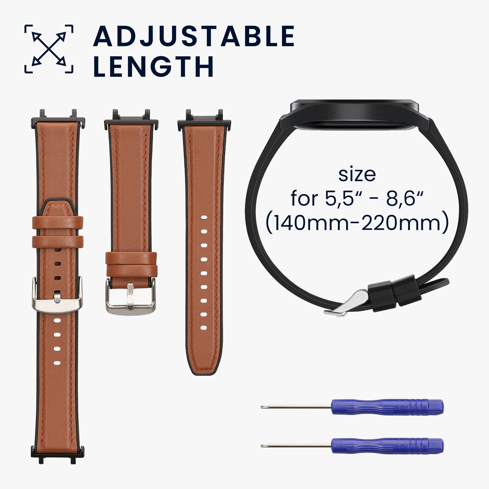 Řemínek pro Amazfit Active Edge (A2212) / Active Edge (A2213) kwmobile - hnědá a černá