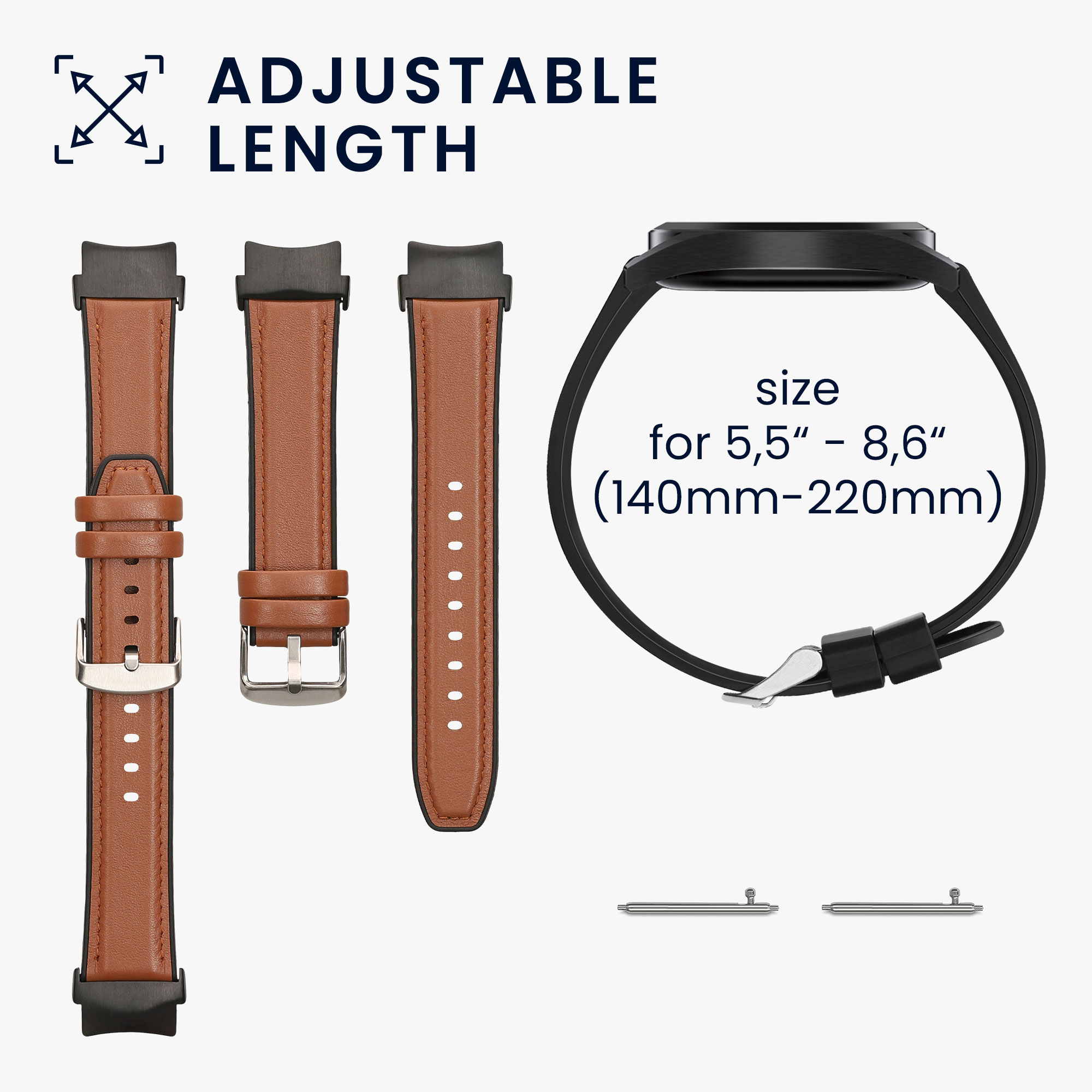 Řemínek kwmobile pro OnePlus Watch 3 / 2 / 2R / Oppo Watch X2 - hnědá / černá