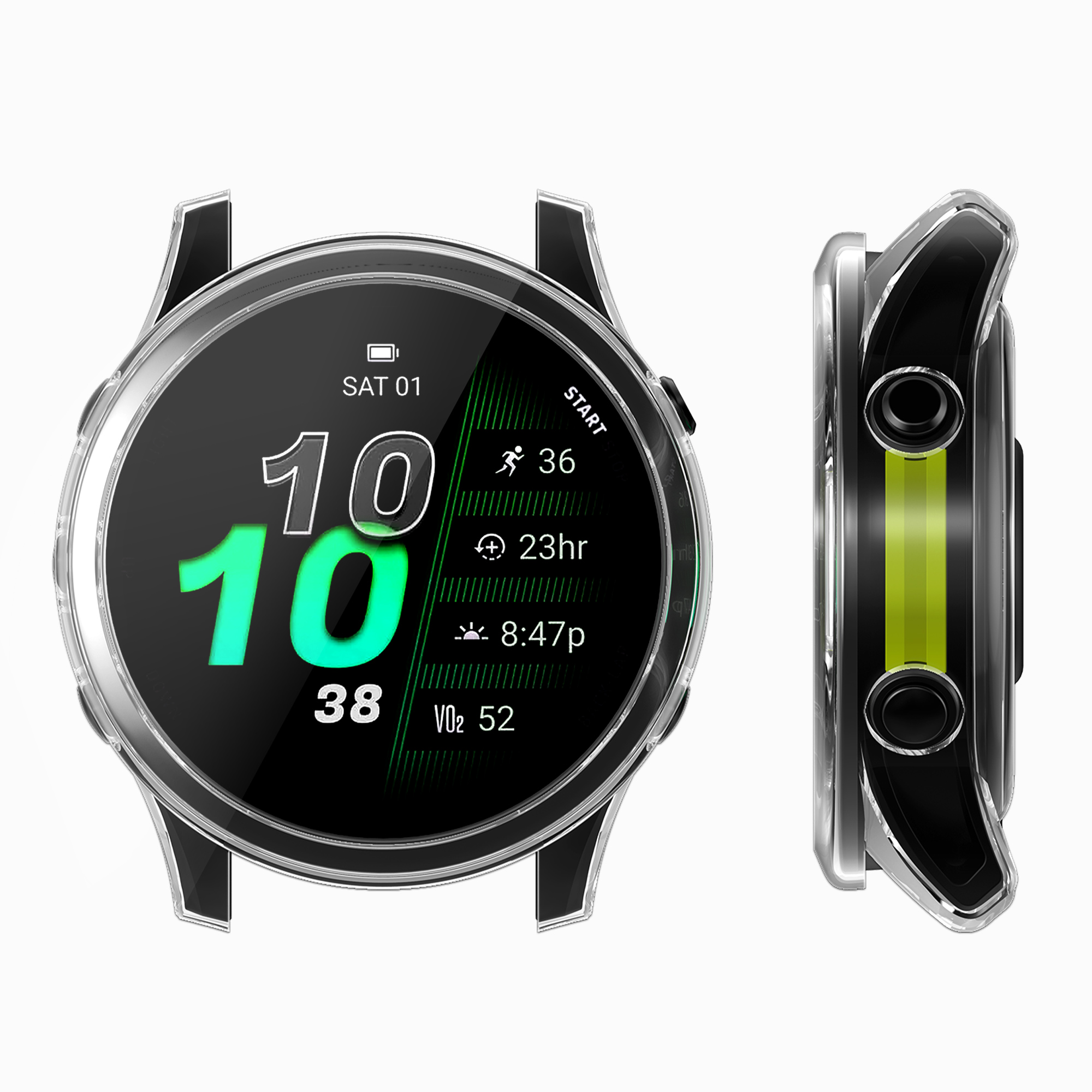 Kryt rámečku pro Garmin Forerunner 970 47 mm, 2 ks kwmobile ‑ černá / čirá