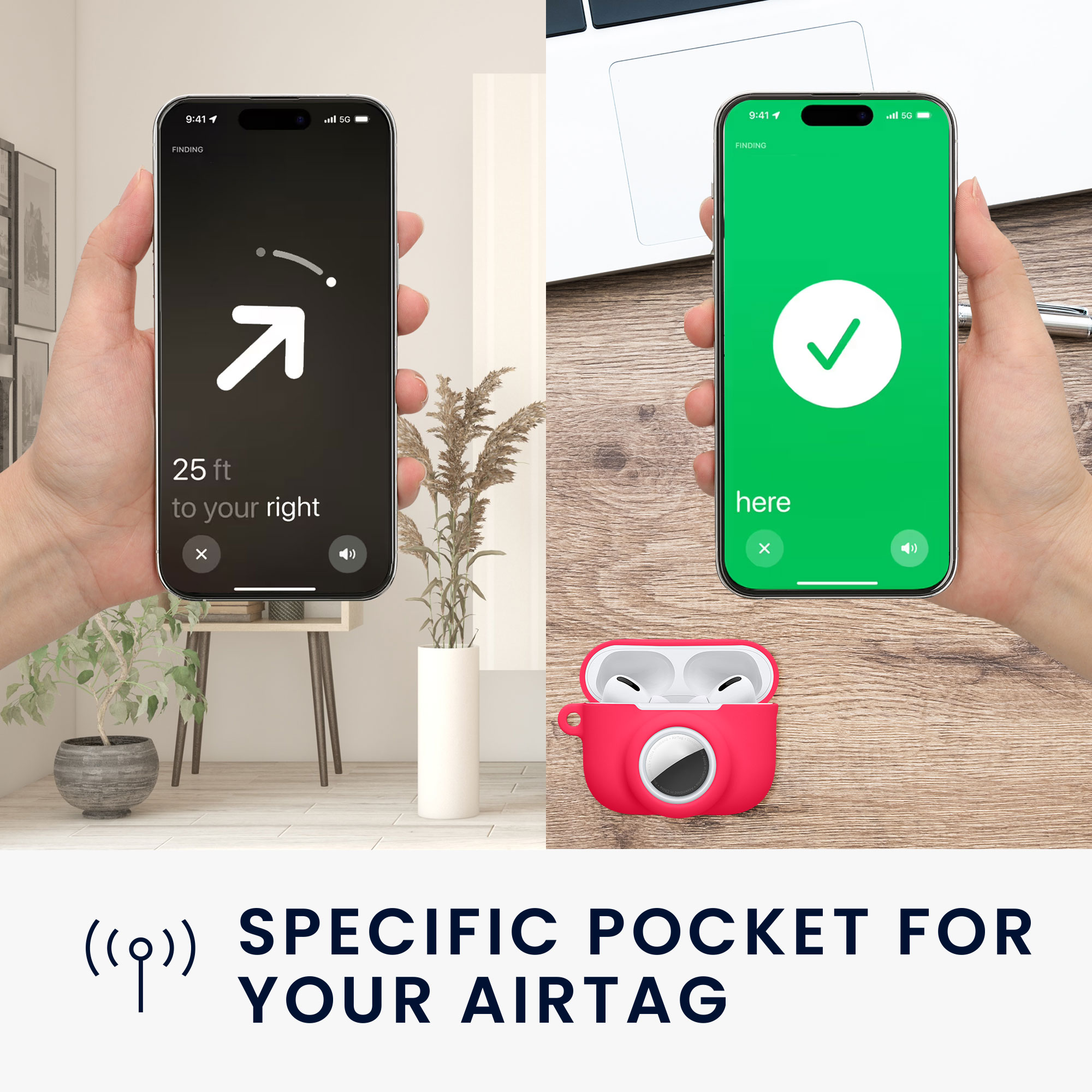 Obal pro Apple Airpods Pro 3 kwmobile s karabinou silikonové - neonově růžová
