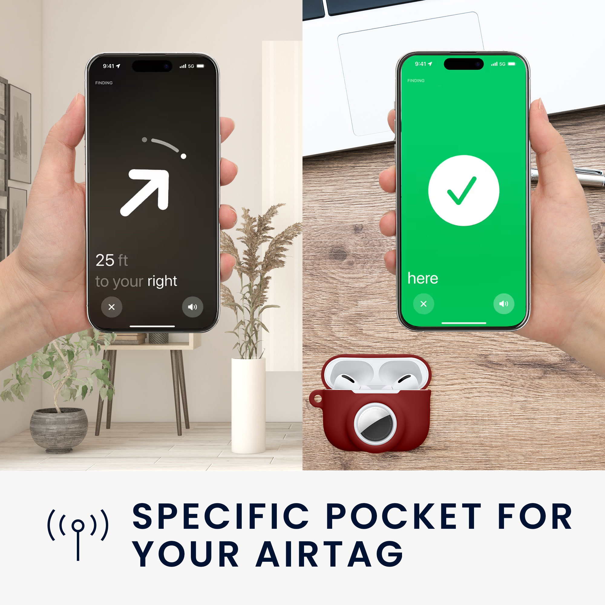 Obal pro Apple Airpods Pro 3 kwmobile s karabinou silikonové - vínová