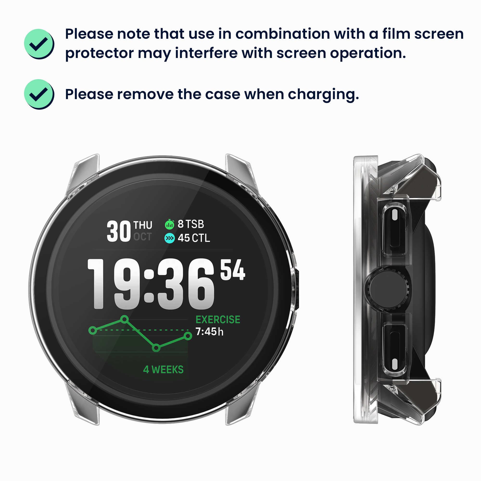 2x obal s ochranným sklem pro Suunto RACE 2 kwmobile - transparentní / černá