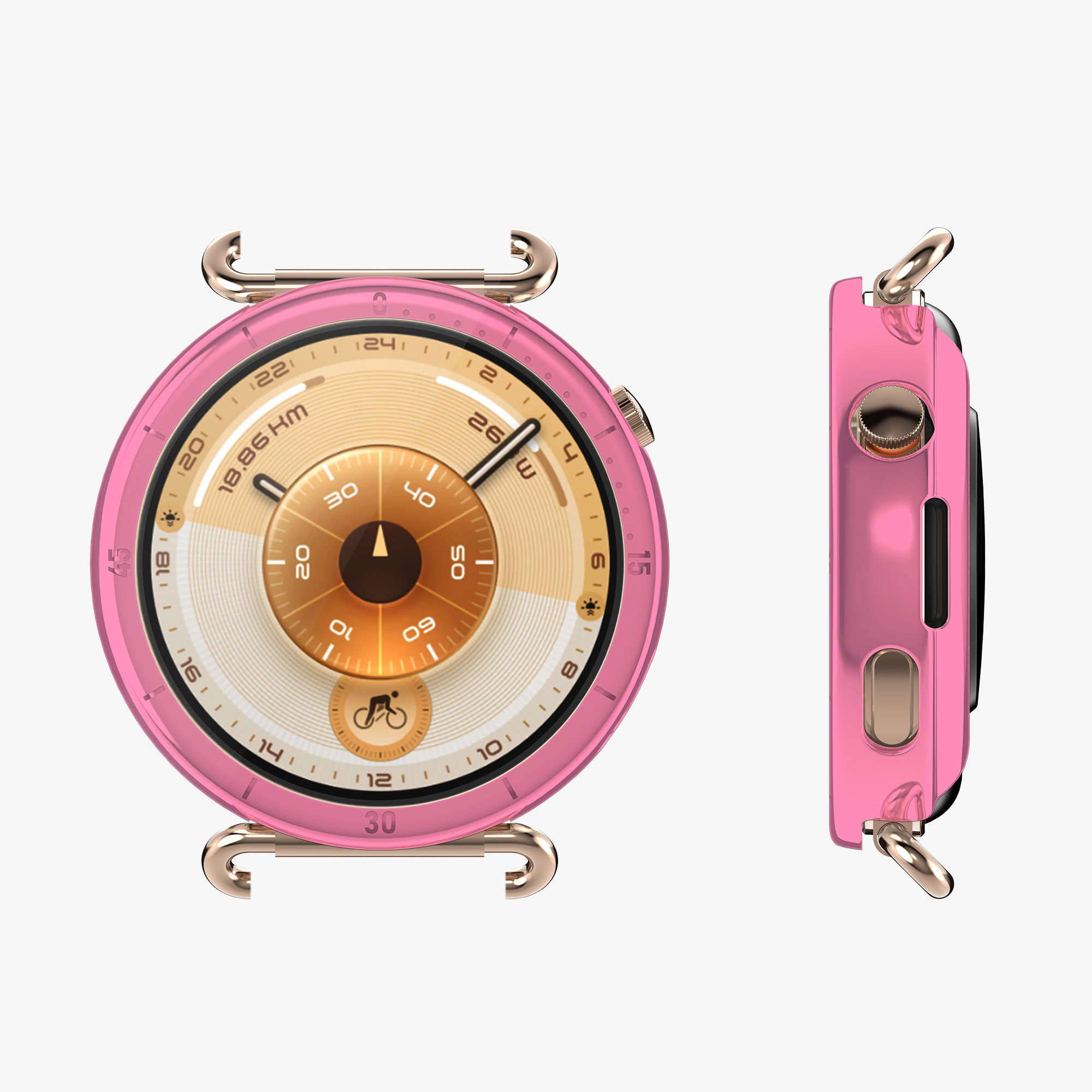 2x obal s ochranným sklem pro Huawei Watch GT6 41mm kwmobile silikonové - černá / růžová