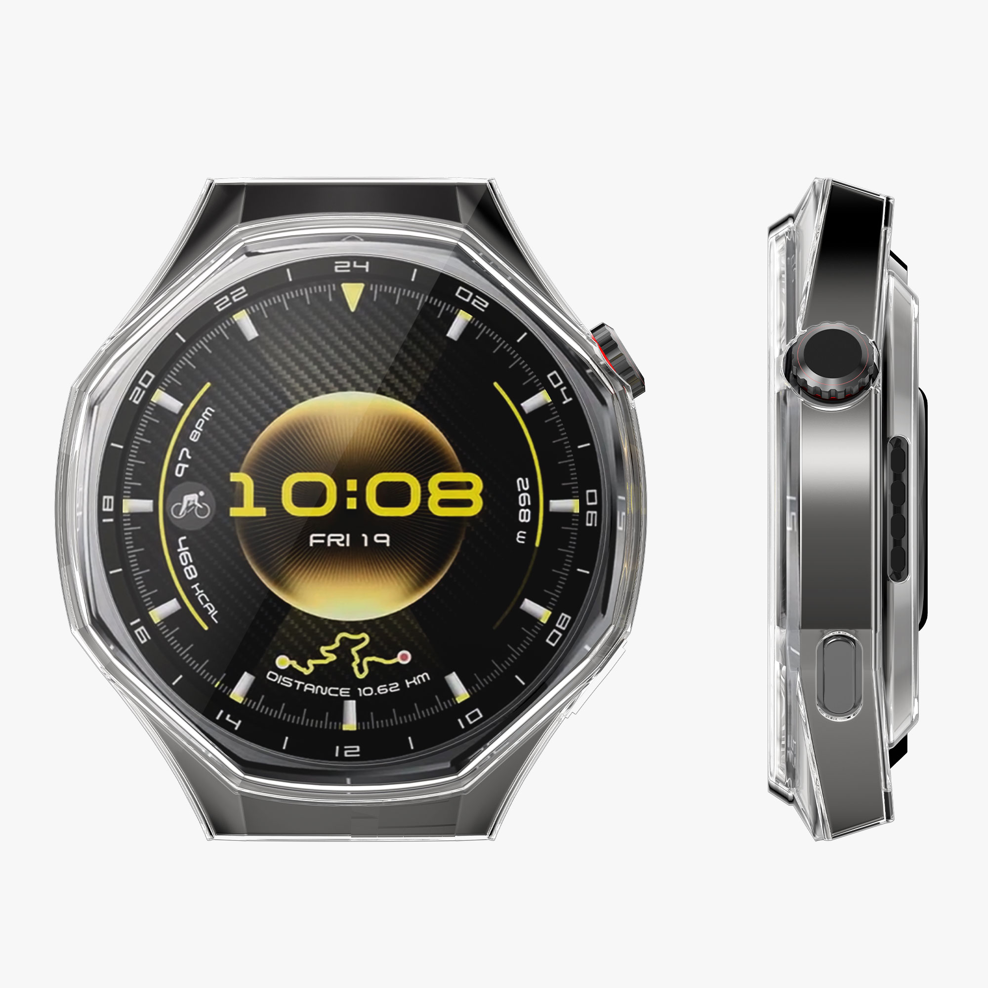 2x obal s ochranným sklem pro Huawei Watch GT6 Pro 46mm kwmobile silikonové - černá / transparentní