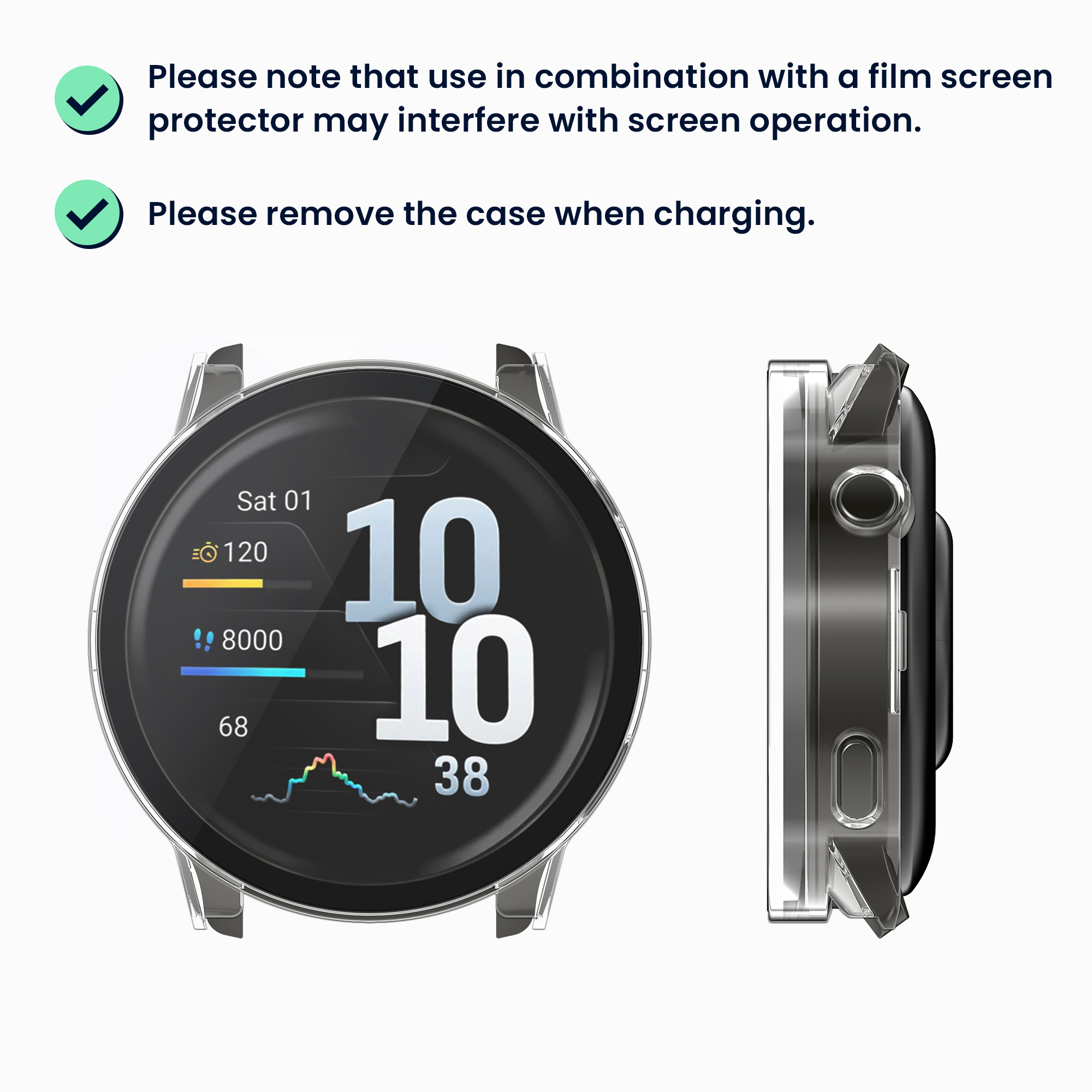 2x obal s ochranným sklem pro Garmin Venu 4 41mm kwmobile - transparentní / černá