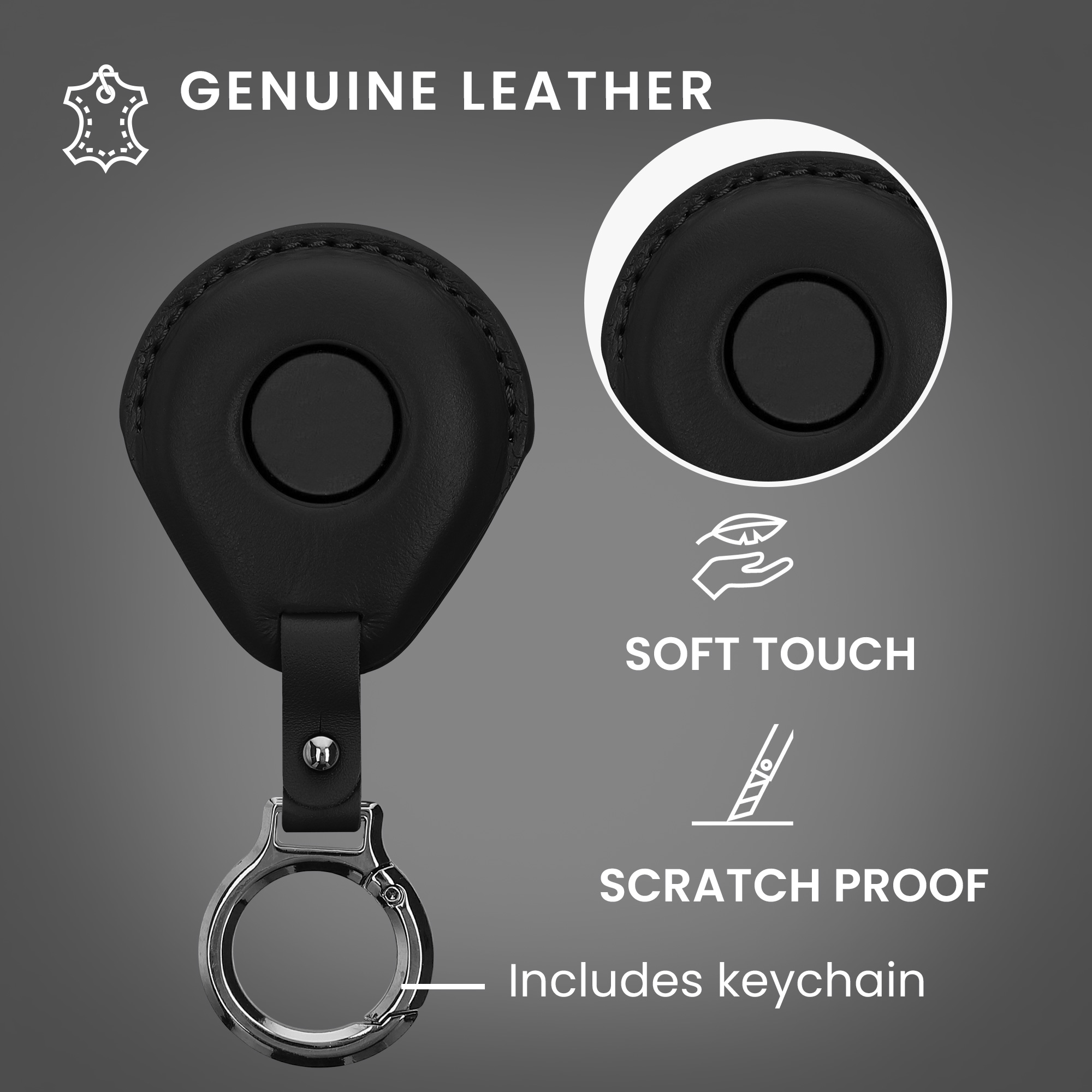 Kožený obal na klíč od auta pro Harley Davidson Motorcycle Key kwmobile - černá