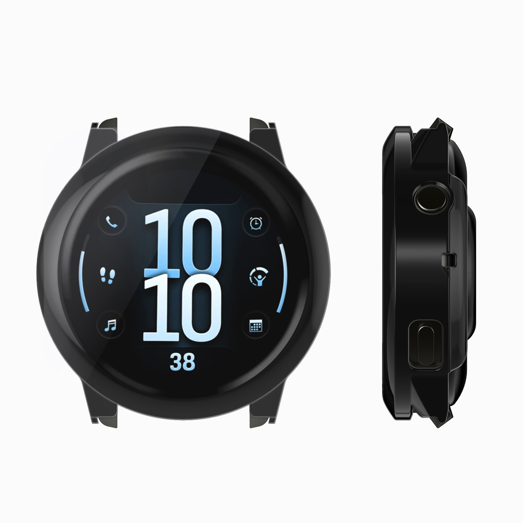 2 ks Ochranný kryt kwmobile pro Garmin Venu 4 45mm - černá / stříbrná