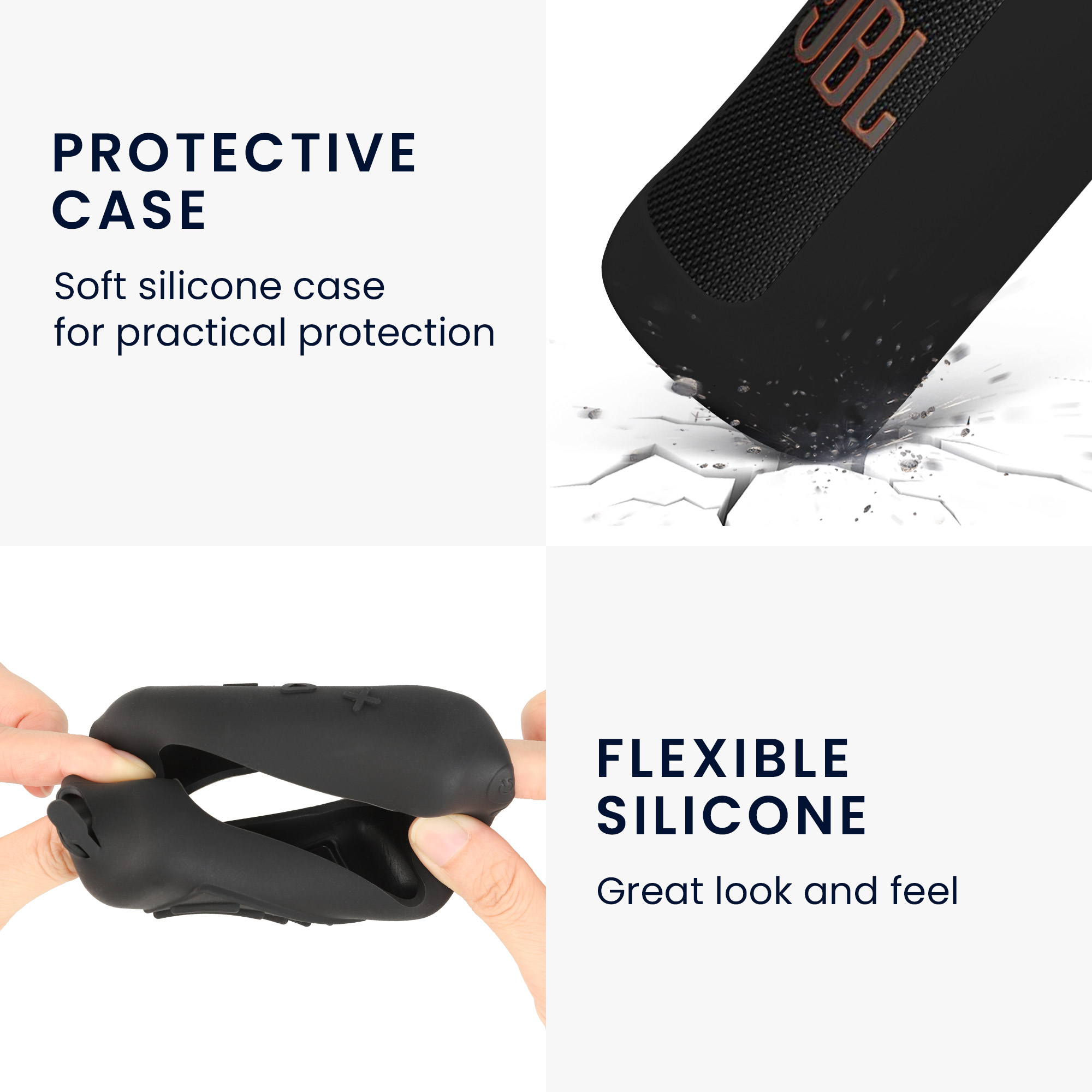 Silikonové pouzdro pro JBL Grip kwmobile - obal fólie černá
