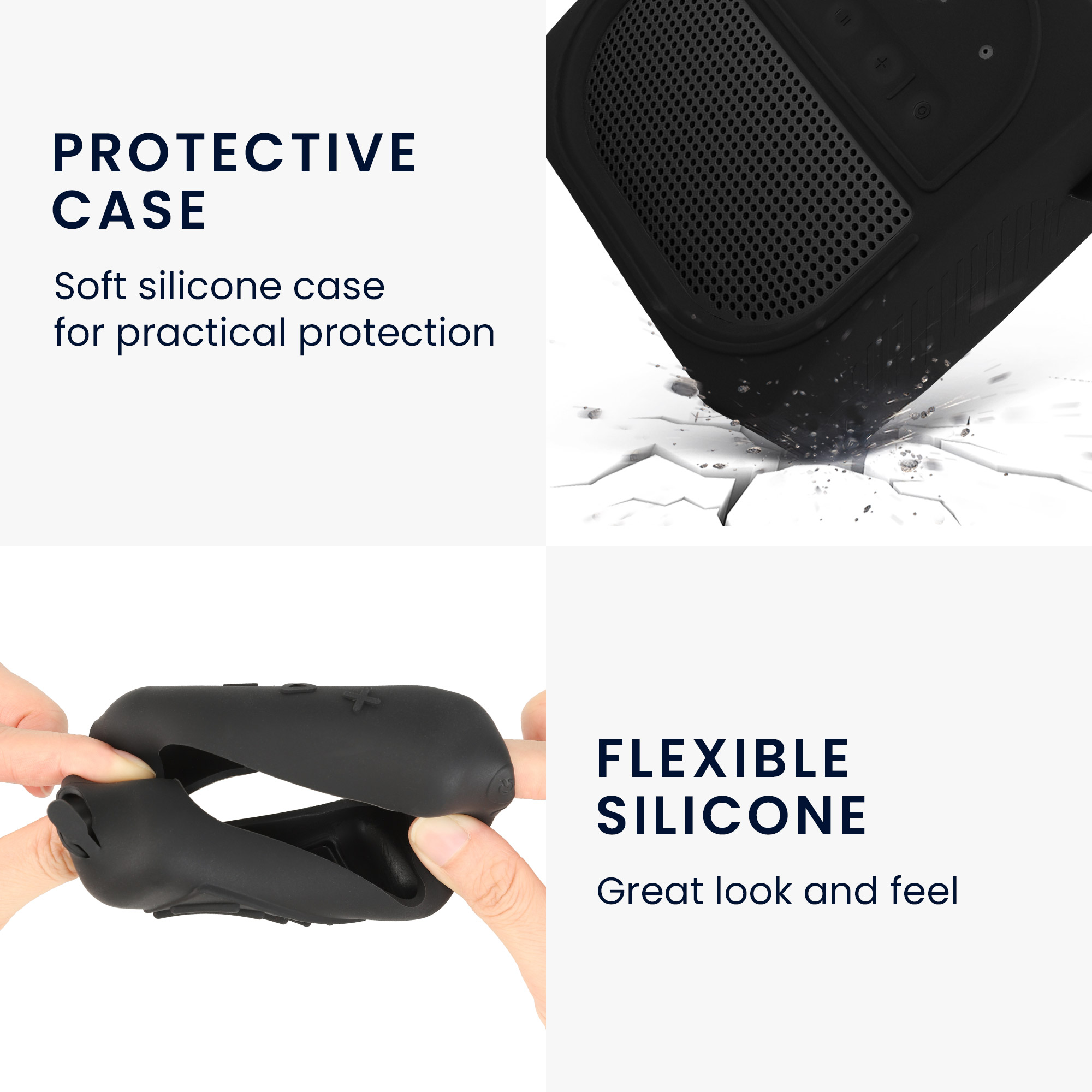 Silikonové pouzdro pro Bose SoundLink Micro Speaker (2nd Gen) kwmobile - obal fólie černá