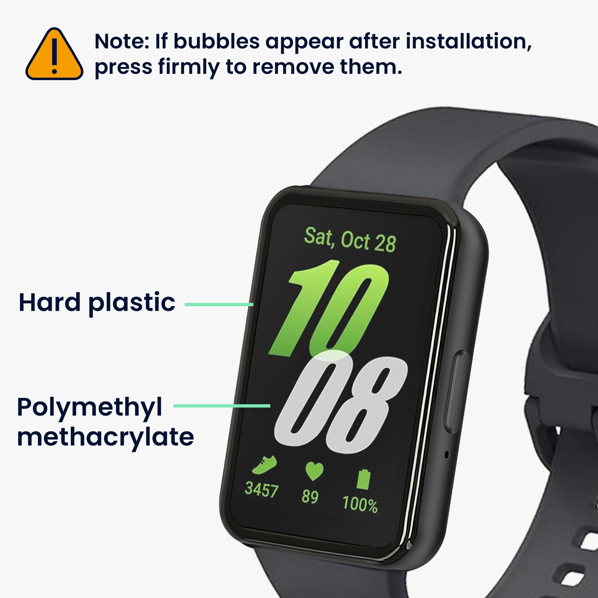 Ochranná fólie pro Samsung Galaxy Fit 3 kwmobile - 2x ochrana pro chytré hodinky, odolná proti otiskům prstů