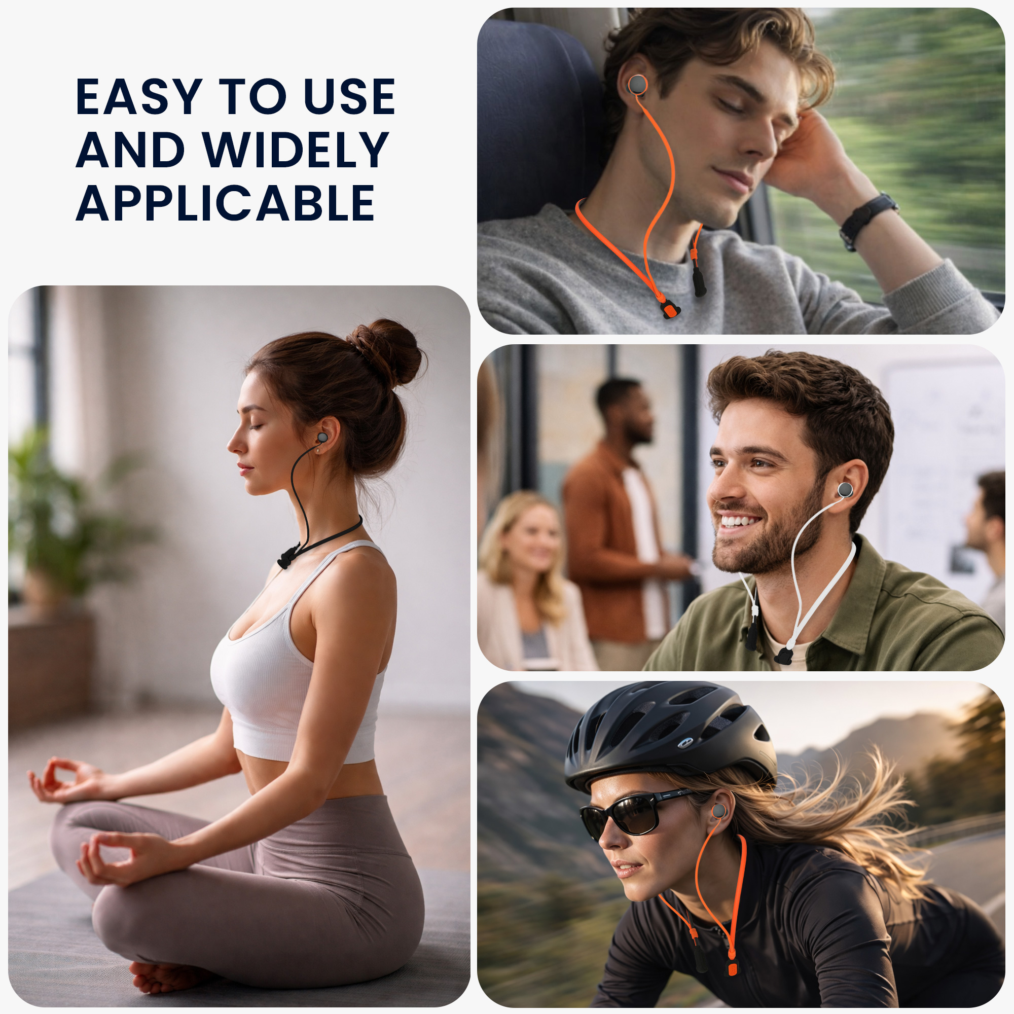 Silikonové poutko na krk pro Samsung Galaxy Buds 3 FE / Galaxy Buds 3 3 Pro kwmobile s popruhem na krk - oranžová / černá