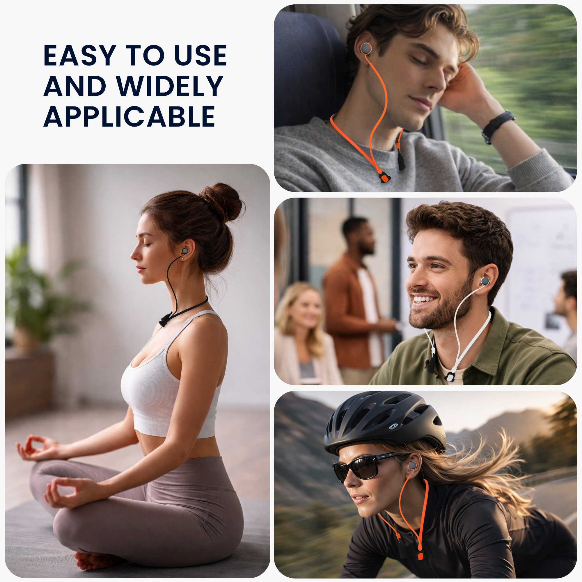 Silikonové poutko na krk pro Google Pixel Buds 2A / Pixel Buds Pro 2 kwmobile s popruhem na krk - oranžová / černá