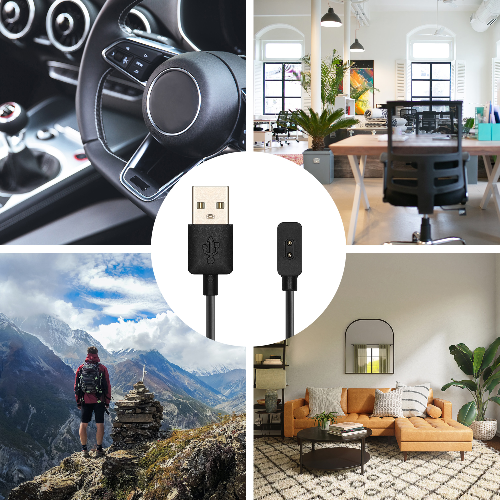 Nabíjecí kabel pro chytré hodinky pro Xiaomi Redmi Watch 5 Active / Watch 5 Lite kwmobile - černá