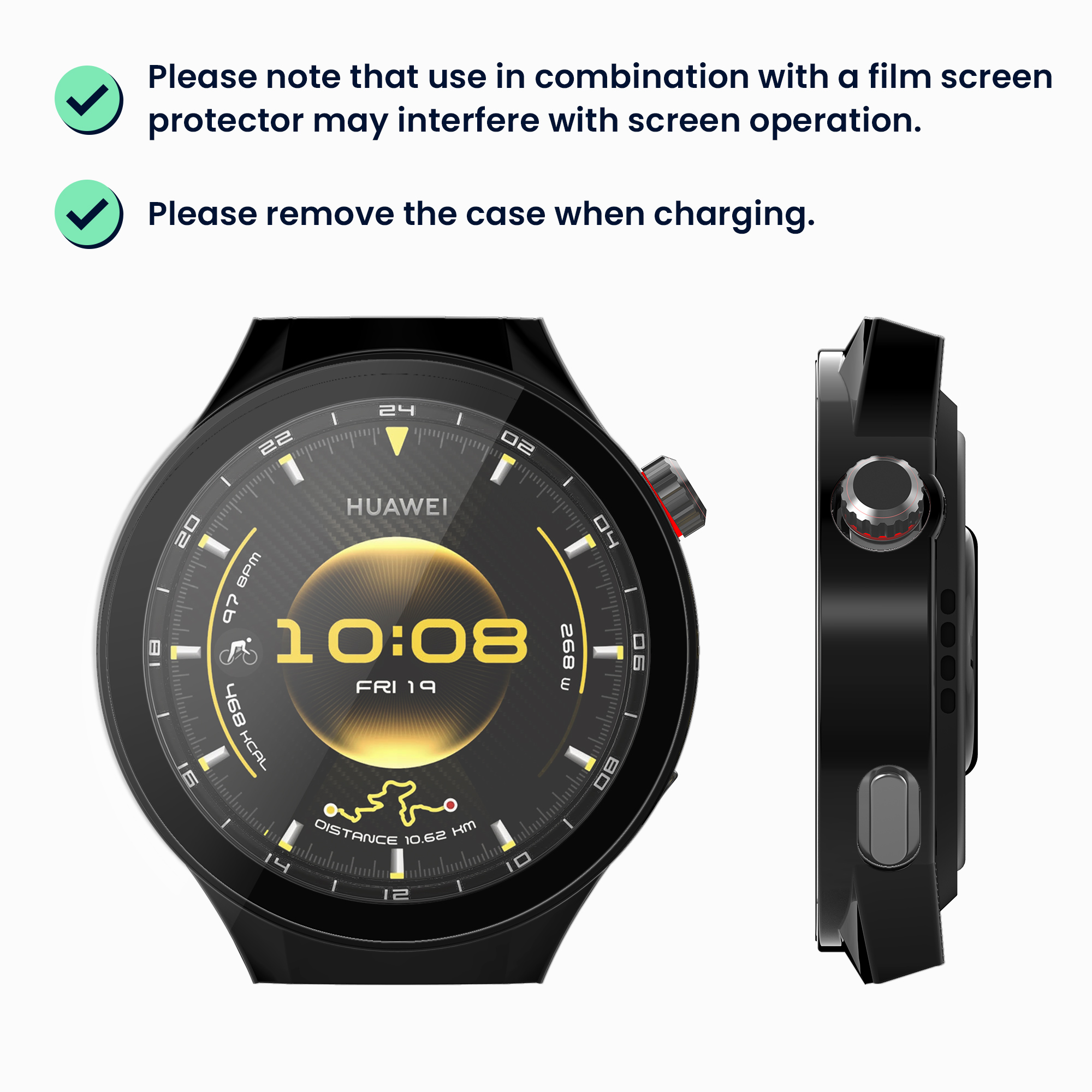 2x obal s ochranným sklem pro Huawei Watch GT6 Pro 46mm kwmobile - černá / stříbrná