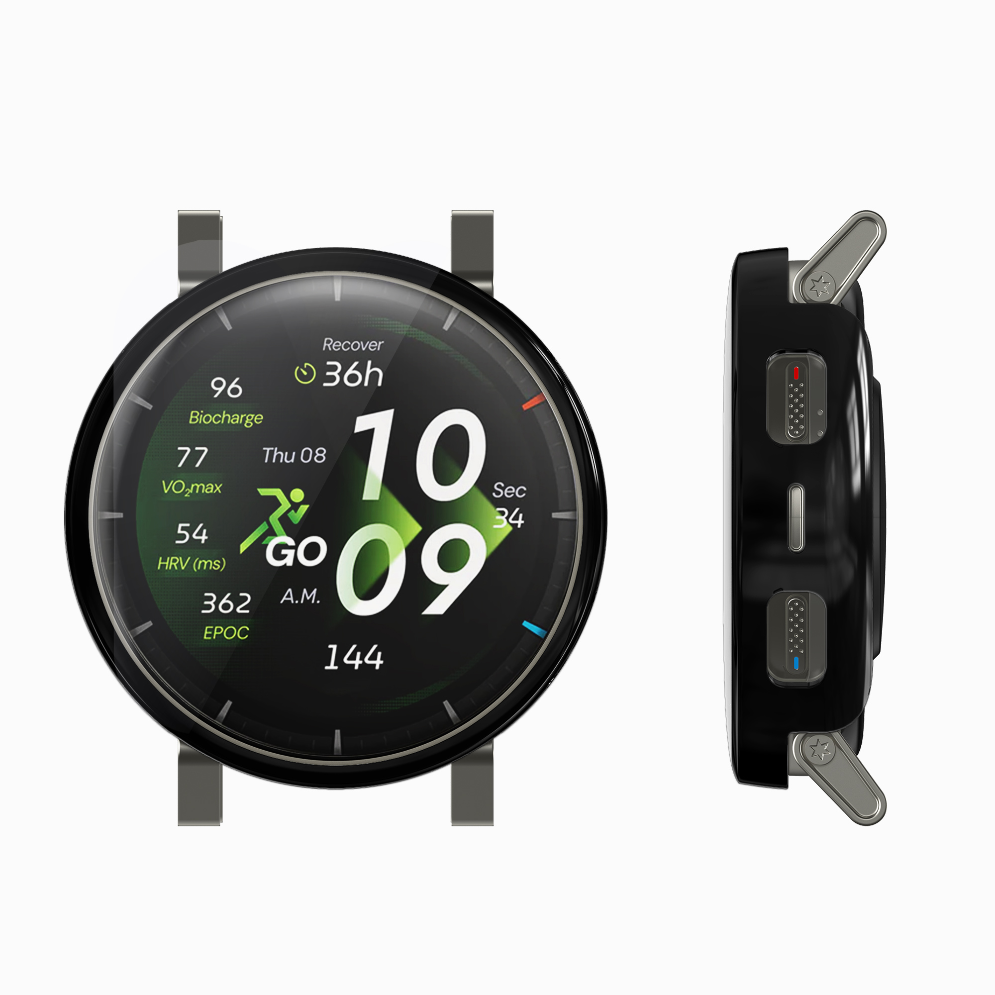 2x obal s ochranným sklem pro Amazfit Active3 Premium kwmobile silikonové - stříbrná / černá