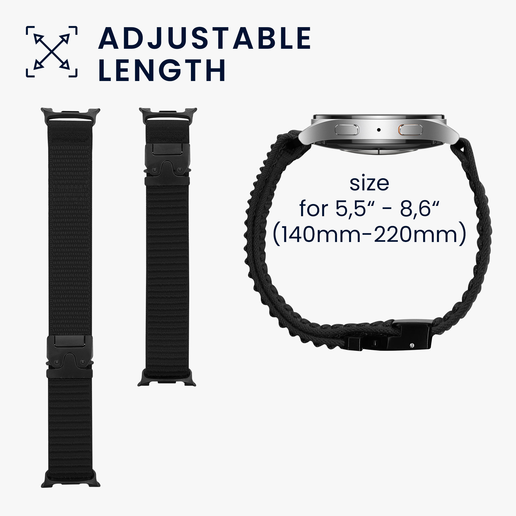 Nylonový řemínek pro Samsung Galaxy Watch 8 / Watch 8 Classic 46 mm kwmobile ‑ černá