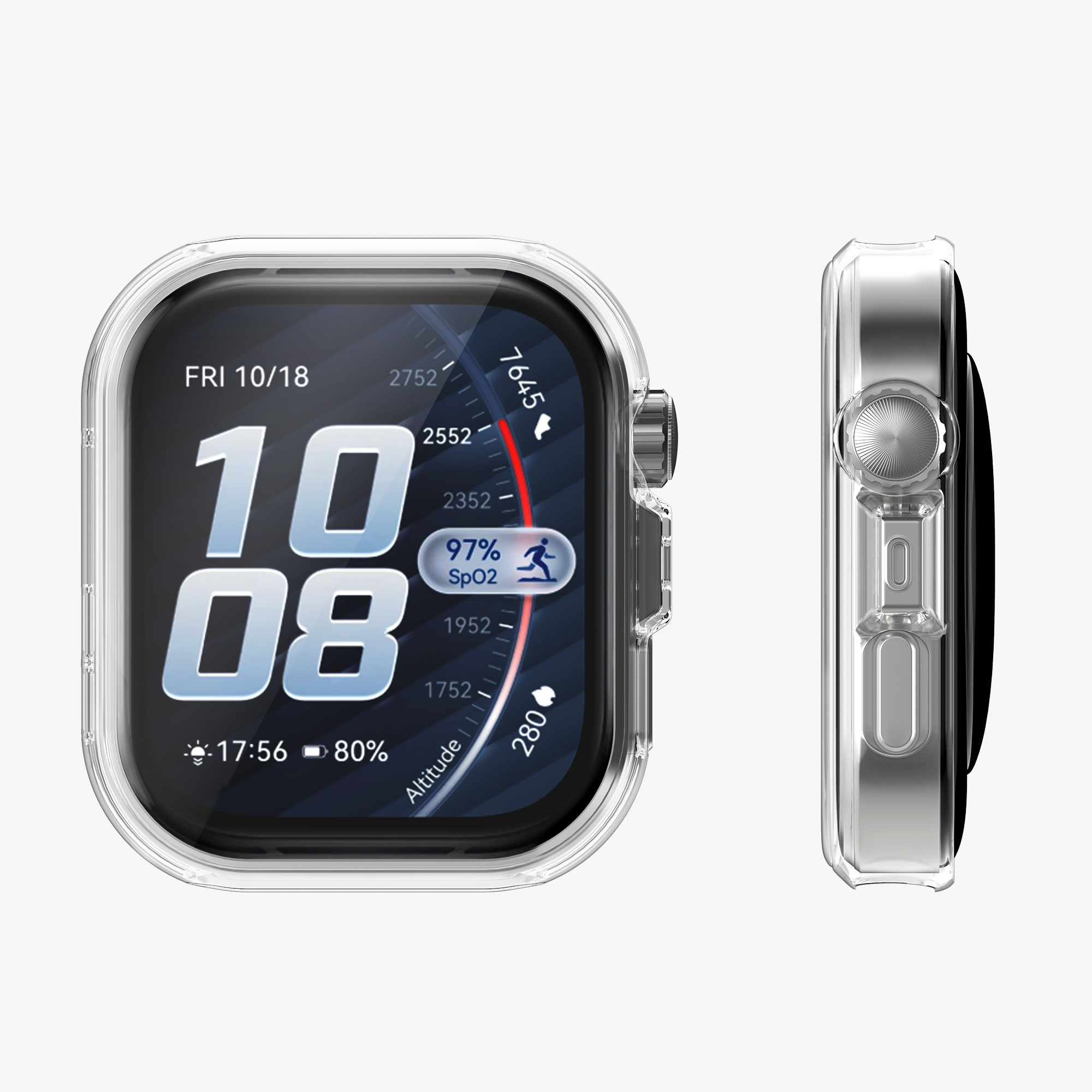2x obal s ochranným sklem pro Huawei Watch FIT 5 Pro kwmobile silikonové - černá / transparentní
