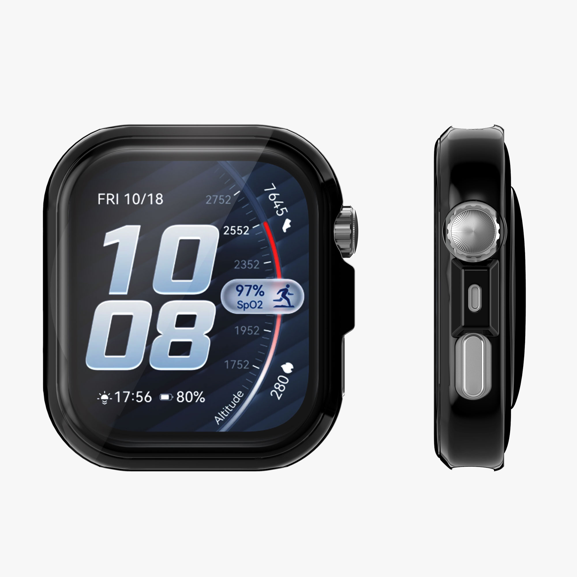 2x obal s ochranným sklem pro Huawei Watch FIT 5 Pro kwmobile silikonové - stříbrná / černá