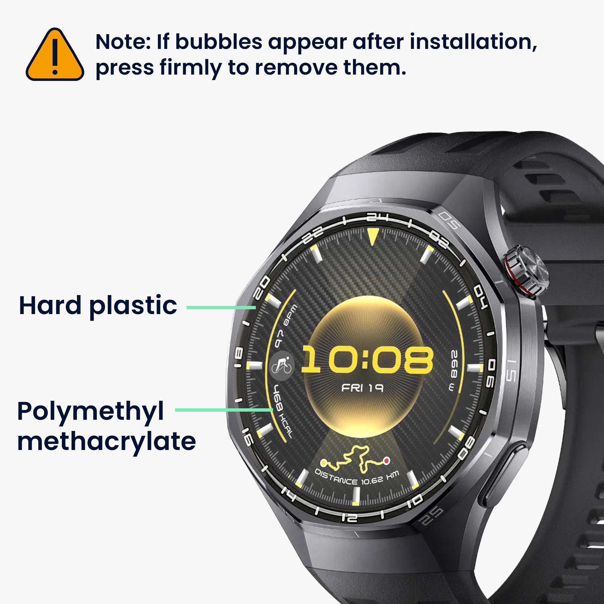 Ochranná fólie pro Huawei Watch GT6 Pro 46mm kwmobile - 2x ochrana pro chytré hodinky, odolná proti otiskům prstů