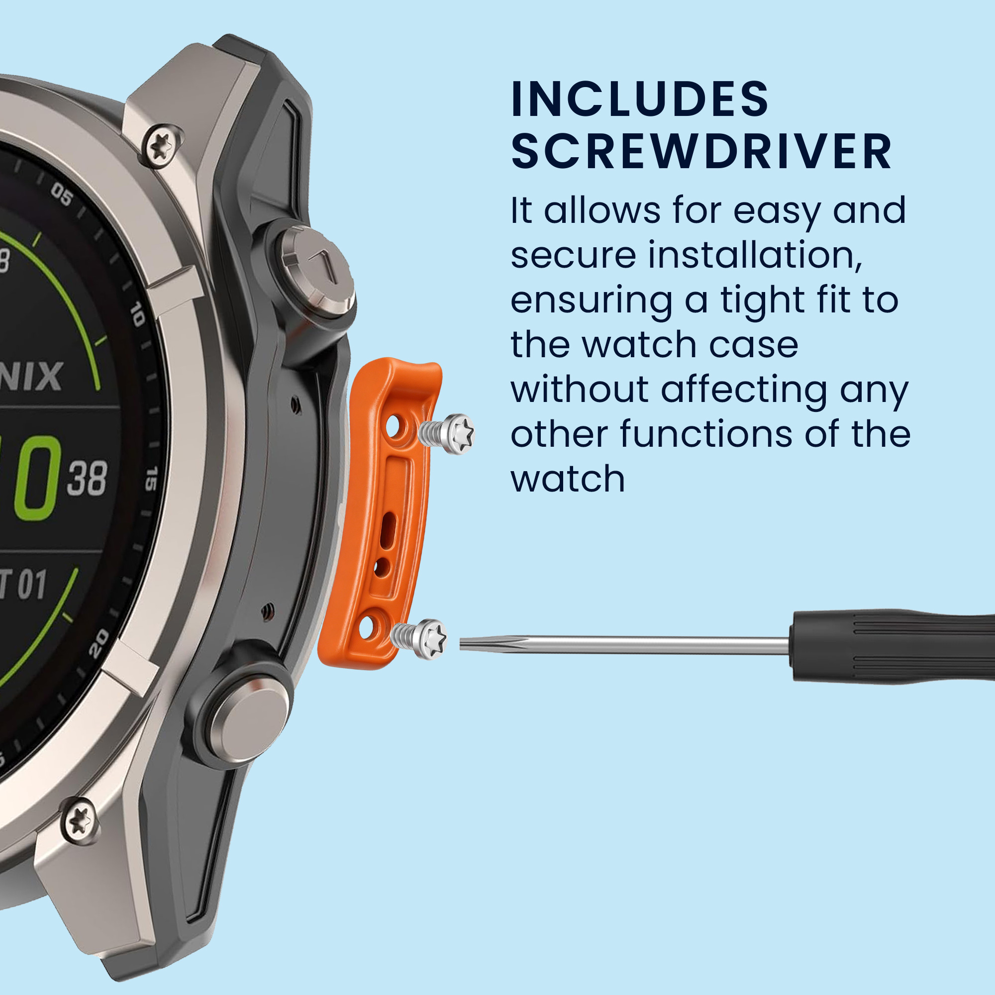 Boční ochranný rámeček pro chytré hodinky pro Garmin Fenix 8 / Tactix 8 / Quatix 8 (47mm) Watch Side Bumper kwmobile - oranžová / černá