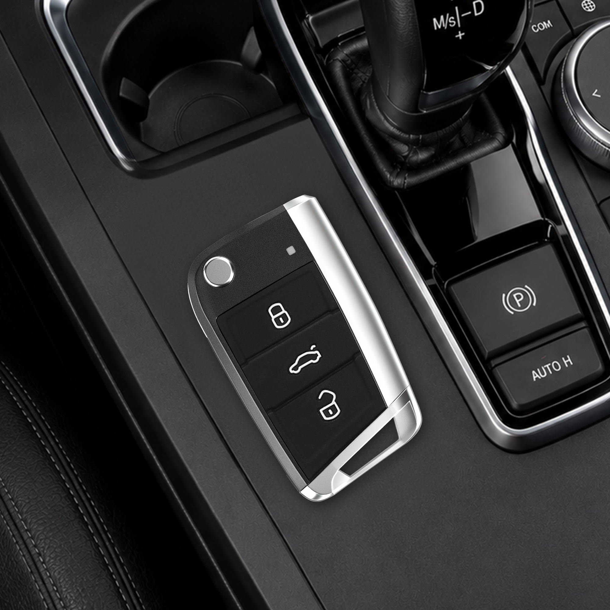 Náhradní tlačítka na klíč od auta pro VW Golf 7 MK7 klíč se 3 tlačítky Keypad kwmobile - černá / bílá