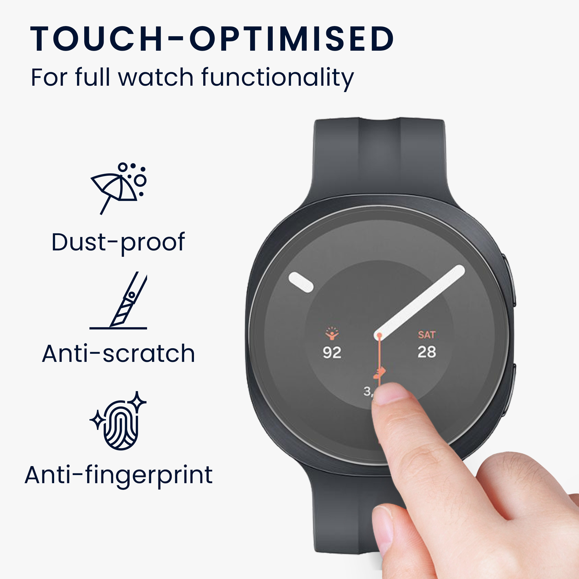 Ochranná skla pro Samsung Galaxy Watch 9 44mm kwmobile sada 2 ks - transparentní