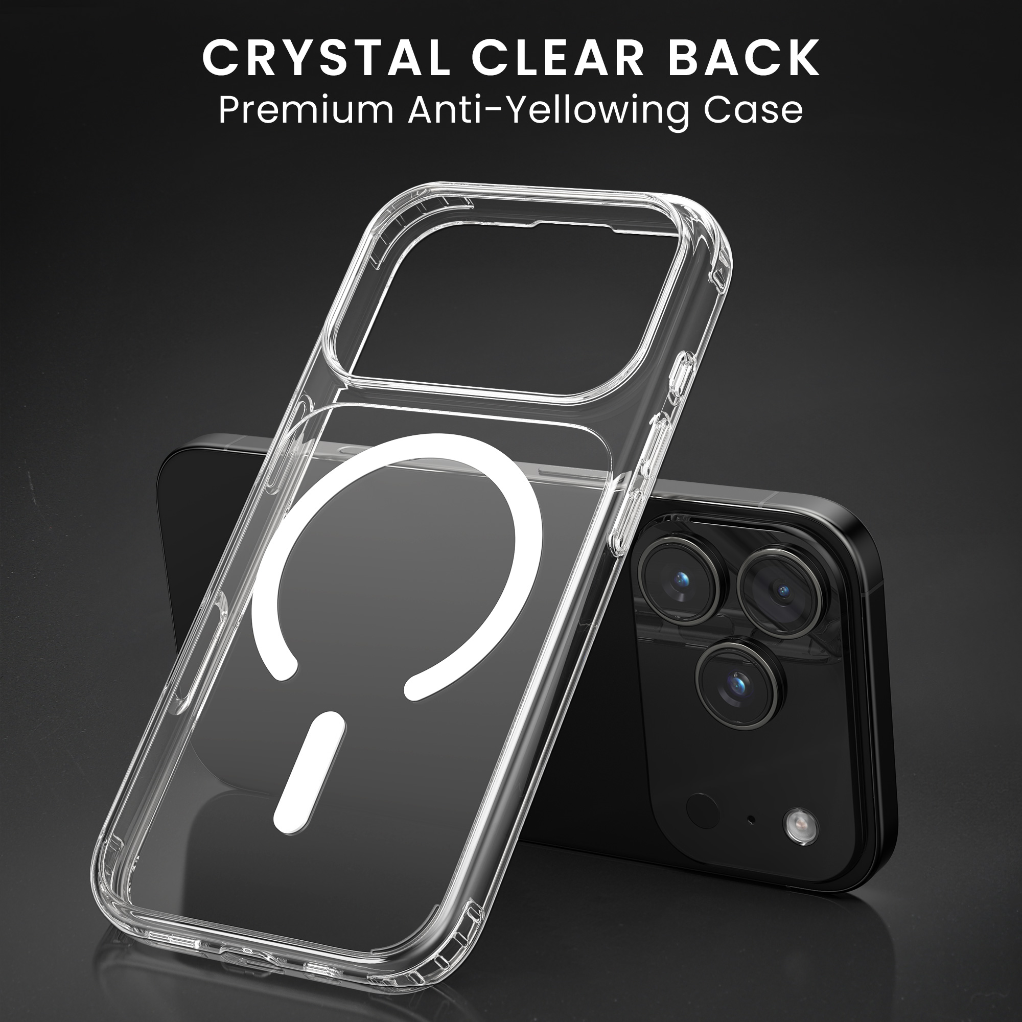 Transparentní pouzdro + ochranné sklo pro Apple iPhone 18 Pro Max / iPhone 17 Pro Max Oakshield MagSafe 9H - transparentní / bílá