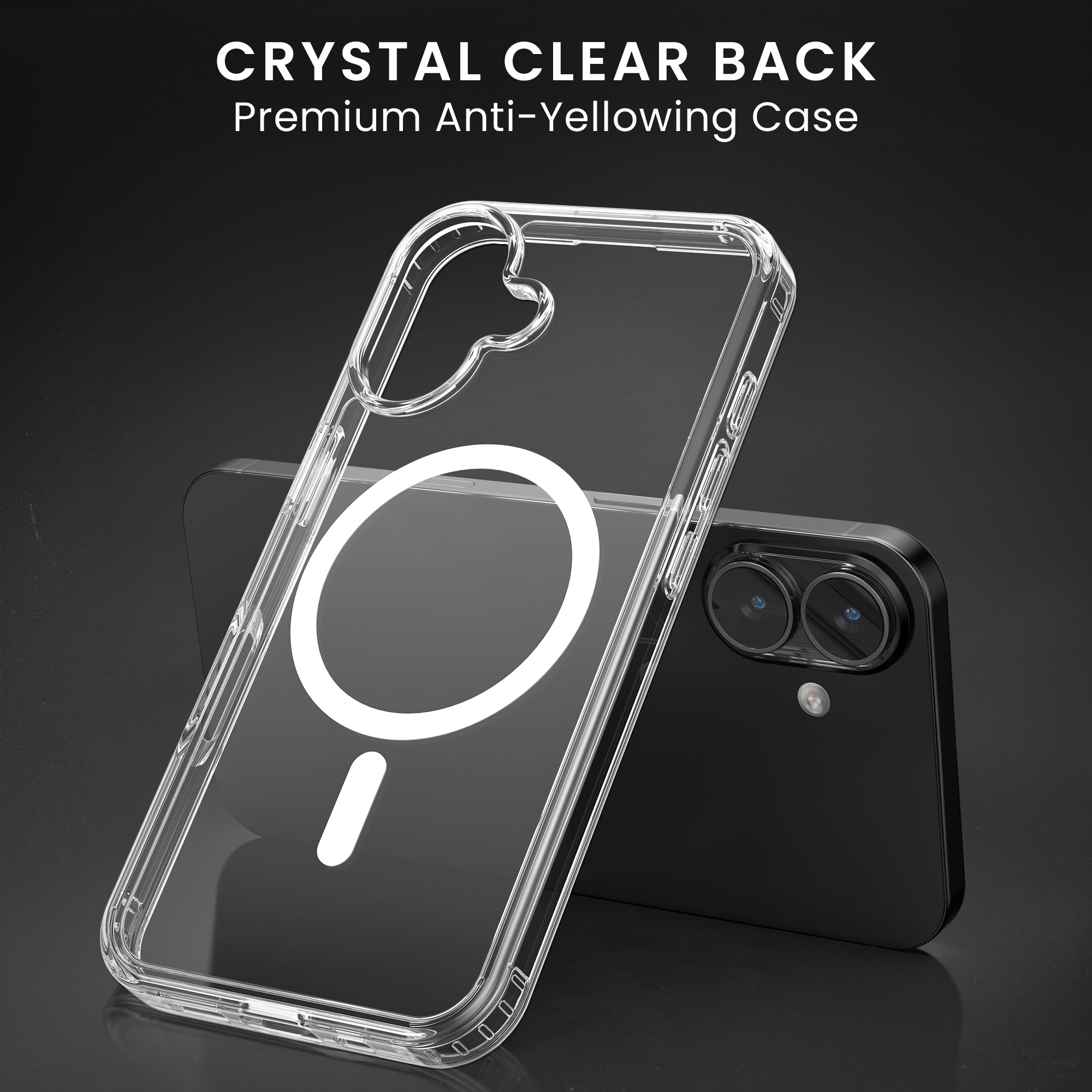Transparentní pouzdro + ochranné sklo pro Apple iPhone 17 Oakshield MagSafe 9H - transparentní / bílá