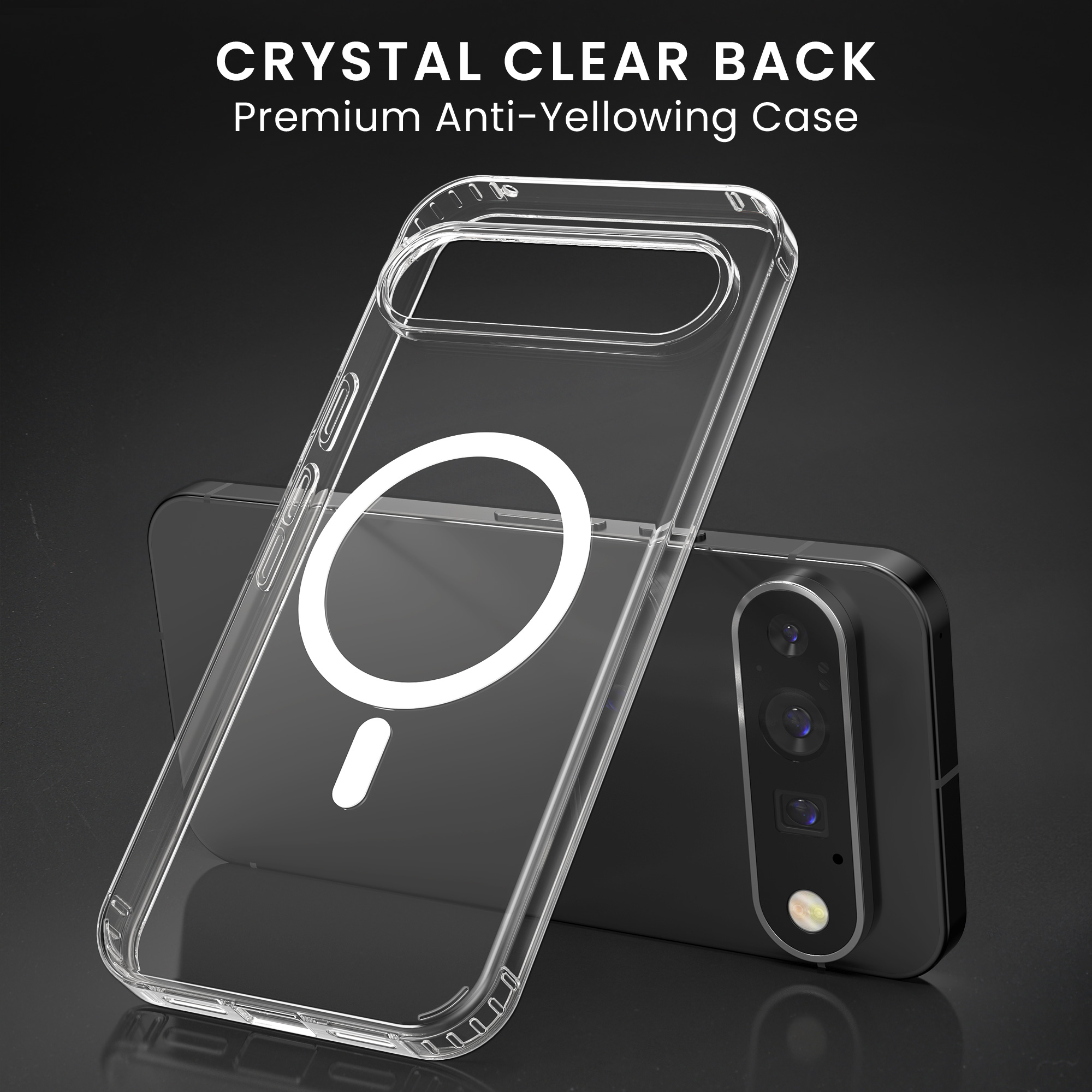 Transparentní pouzdro + ochranné sklo pro Google Pixel 11 Pro XL / Pixel 10 Pro XL Oakshield MagSafe 9H - transparentní / bílá