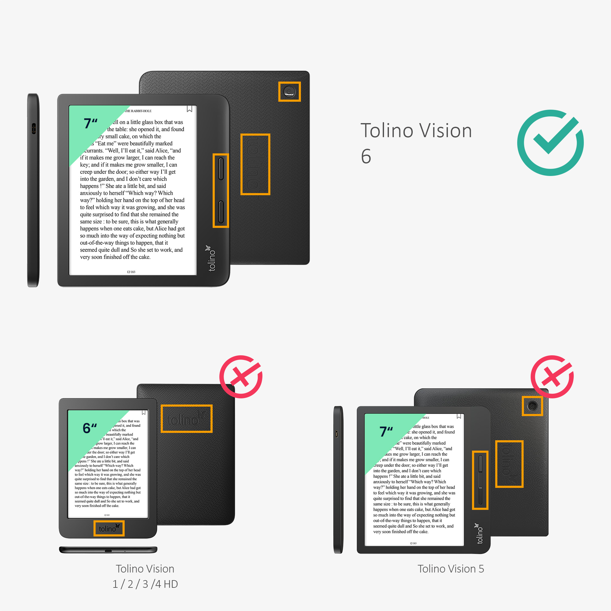 Pouzdro kalibri pro Tolino Vision 6 - černá