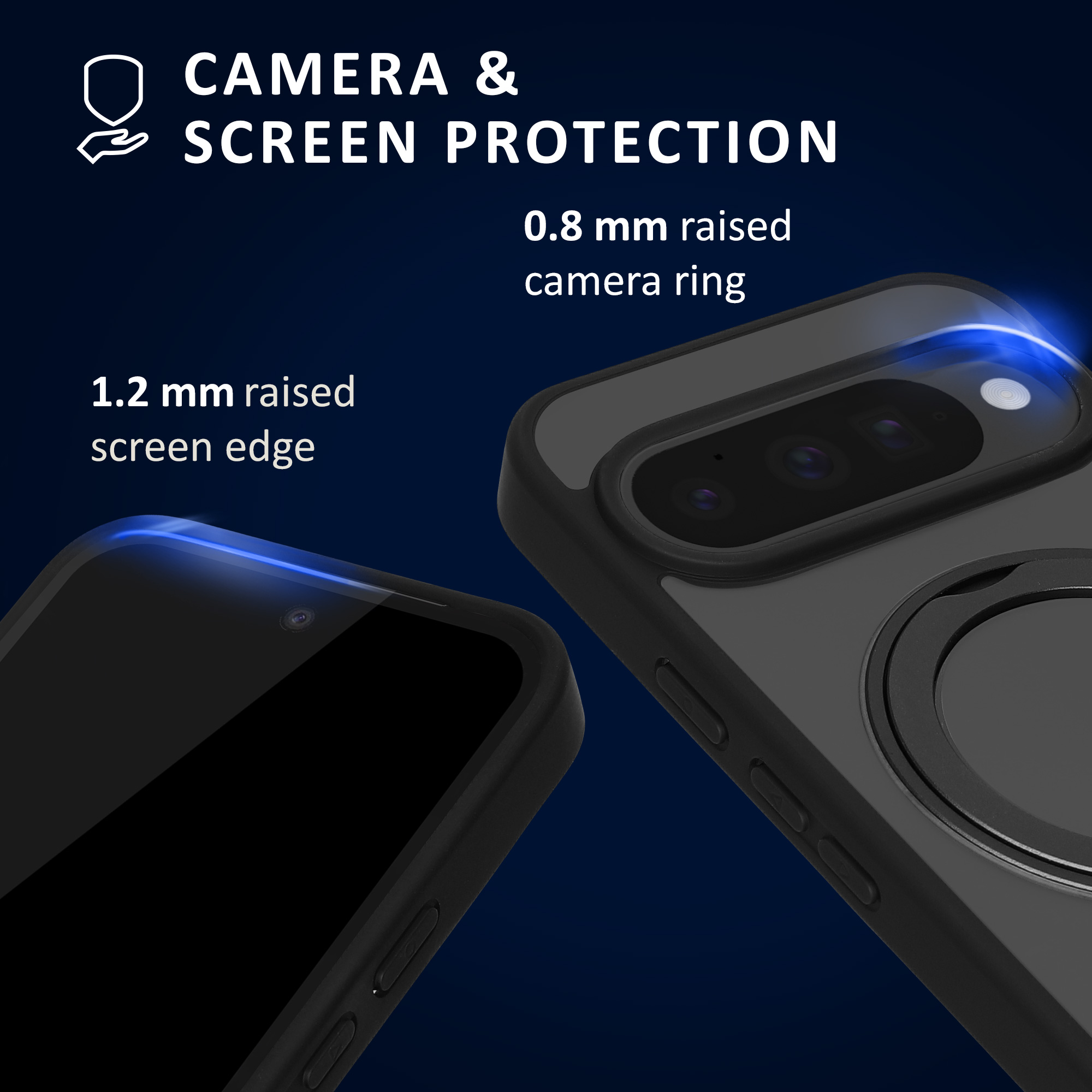 Pevný kryt kalibri pro Google Pixel 10 / Pixel 10 Pro - černá / matně transparentní