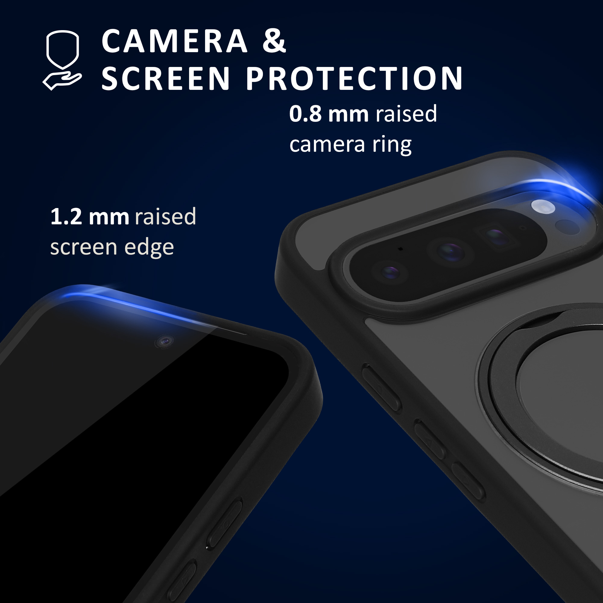 Pevný kryt kalibri pro Google Pixel 10 Pro XL - černá / matně transparentní