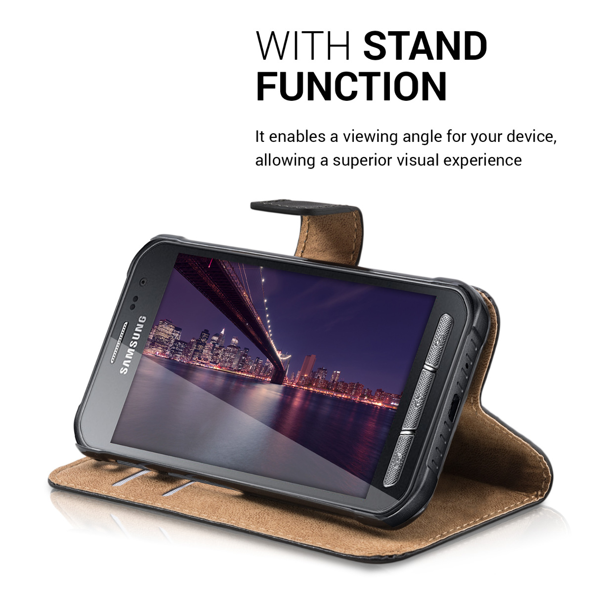 Flip pouzdro na mobil Galaxy Xcover 3 kwmobile peněženkové černý
