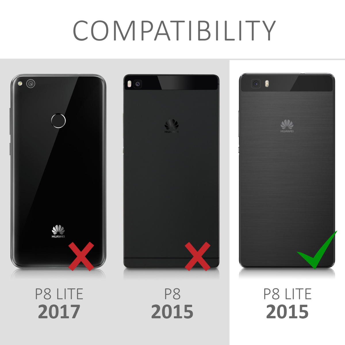 Flipové pouzdro na mobil Huawei P8 Lite (2015) kwmobile - antracitová / černá