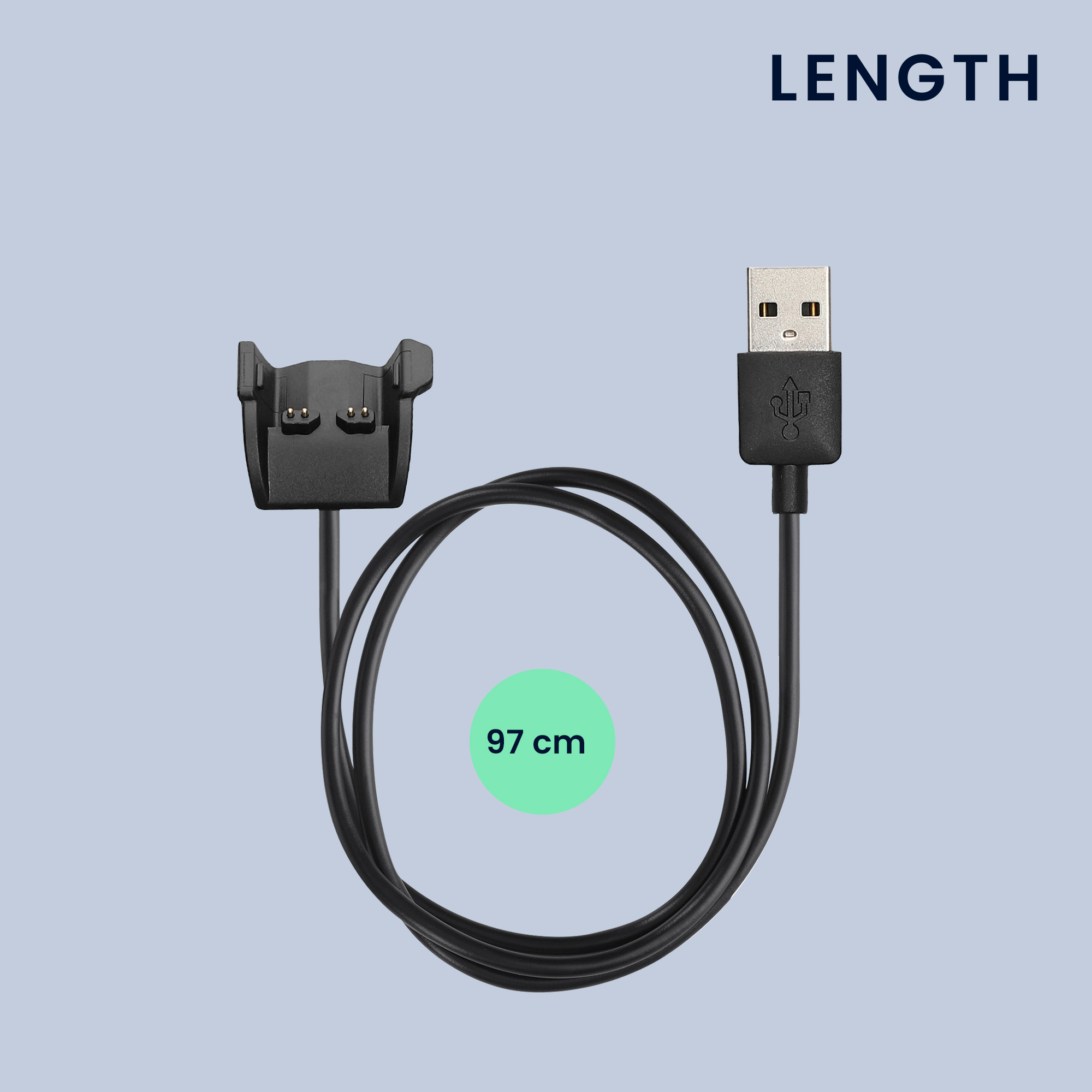 Nabíjecí kabel kwmobile pro Garmin Vivosmart HR Plus/Approach X40 - černá
