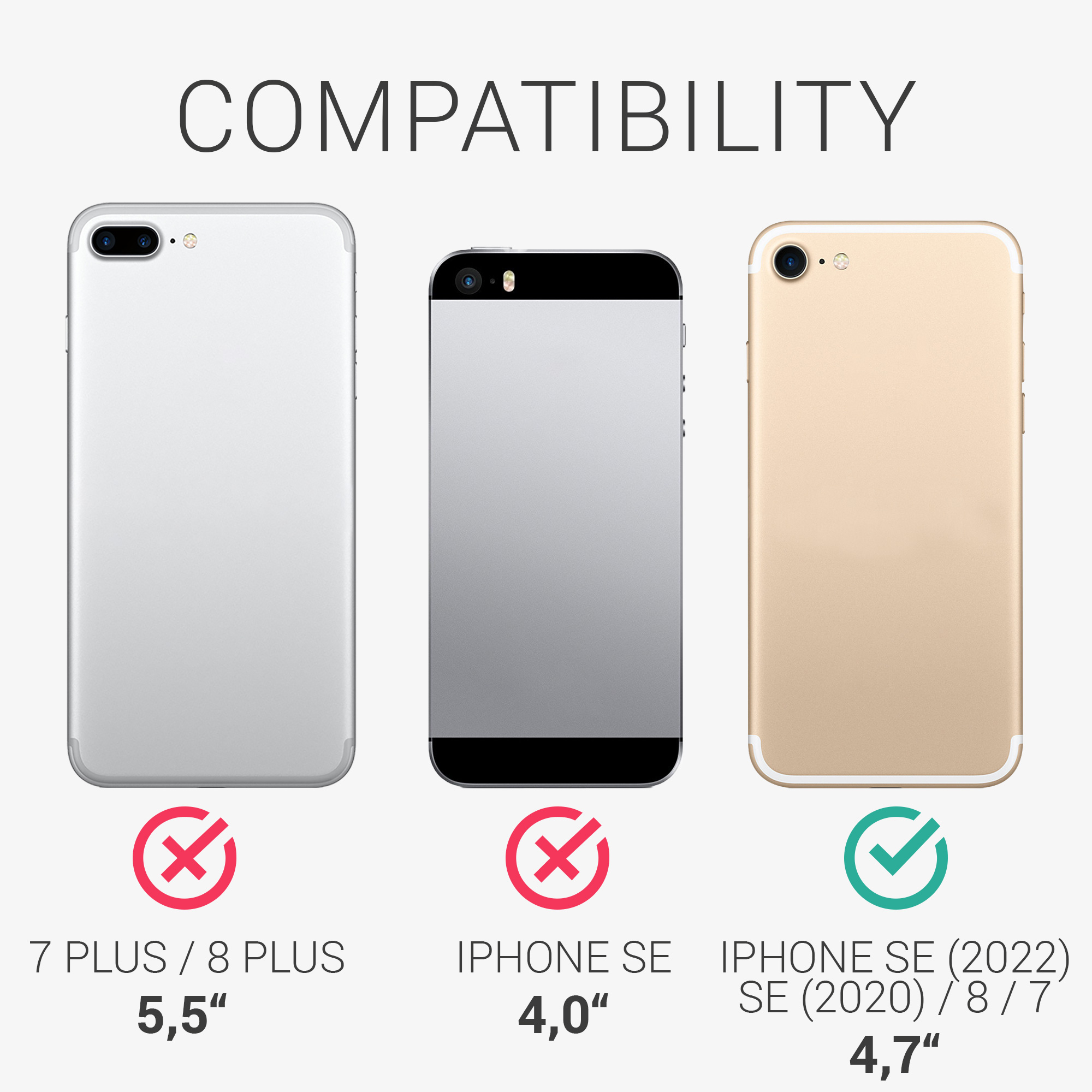 Flipové pouzdro kwmobile pro iPhone SE 2022/2020/8/7 - černá