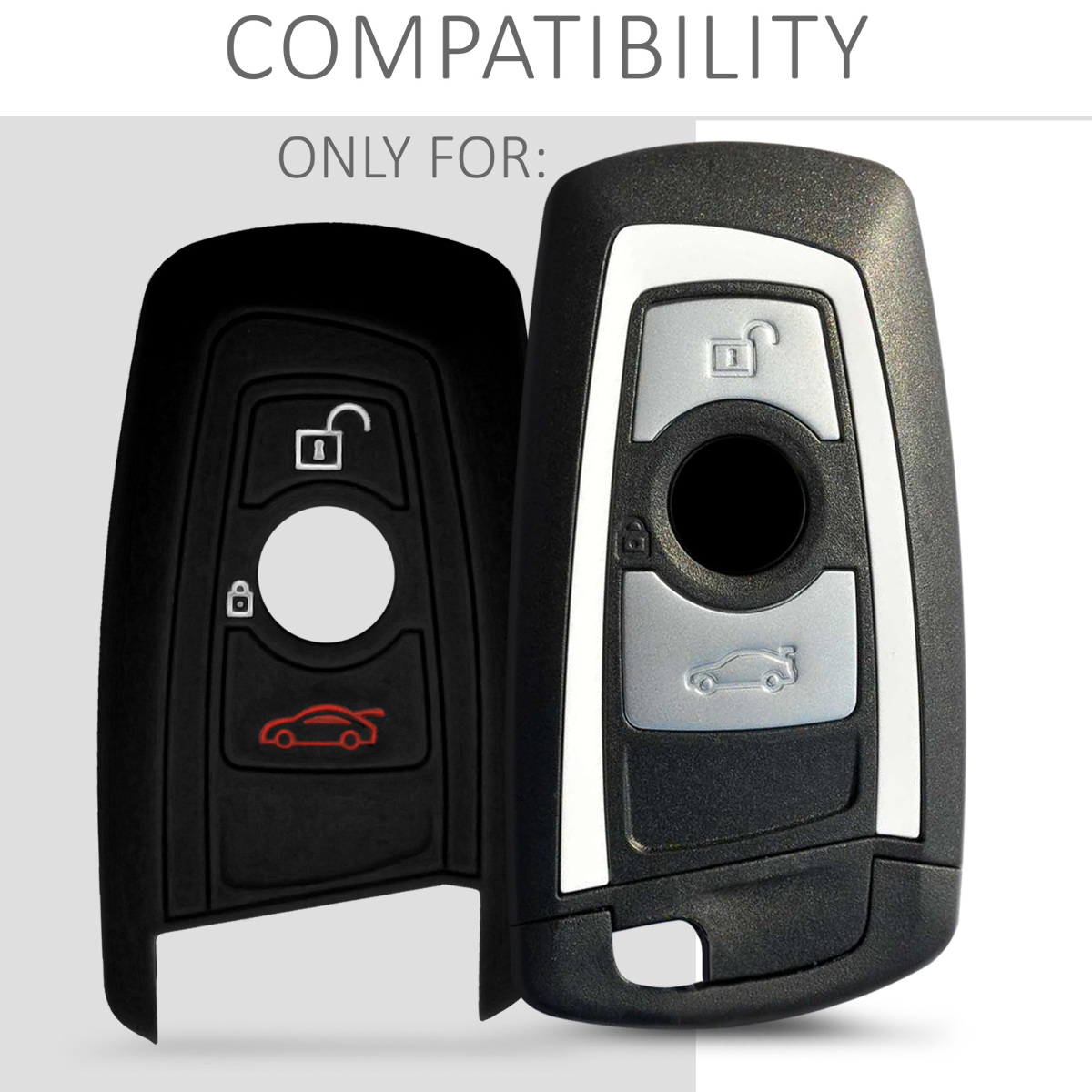 Tpu pouzdro na klíč od auta BMW 3 tlačítka Keyless Go Anti-Slip černé