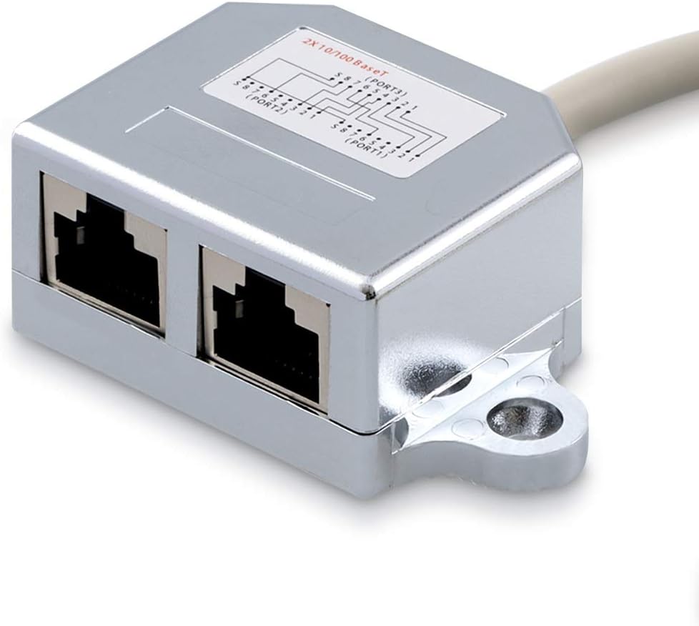 Síťový RJ45 rozbočovač kwmobile - 2 ks - RJ45 síťový rozbočovač 1x RJ45 na 2x RJ45 - Cat5/Cat6