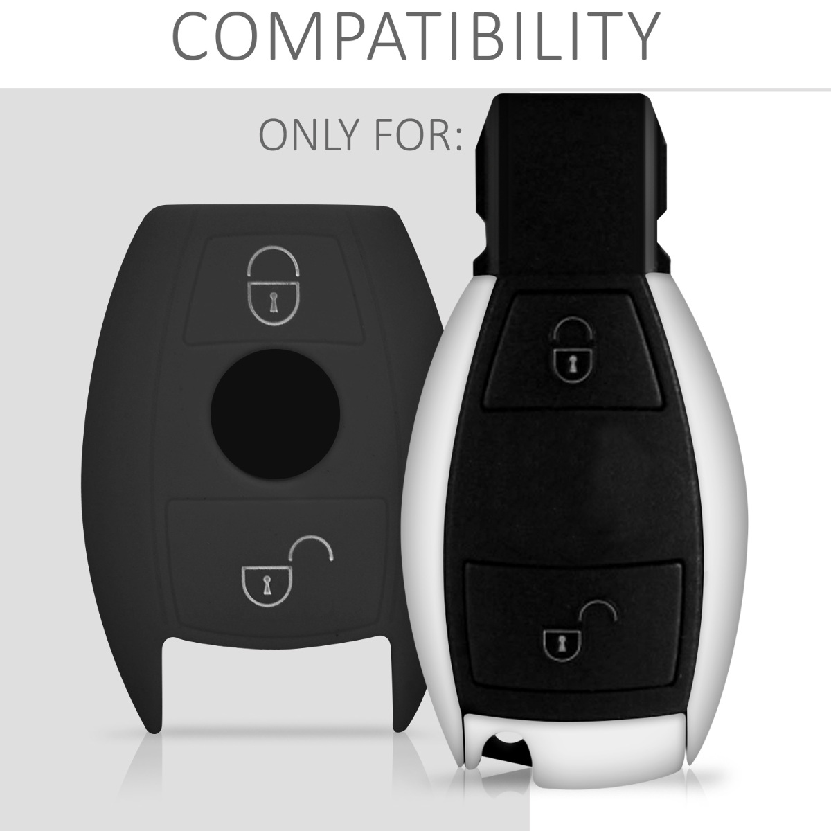 Pouzdro na klíč od auta kwmobile Mercedes-Benz 2 tlačítka Keyless Go, černá