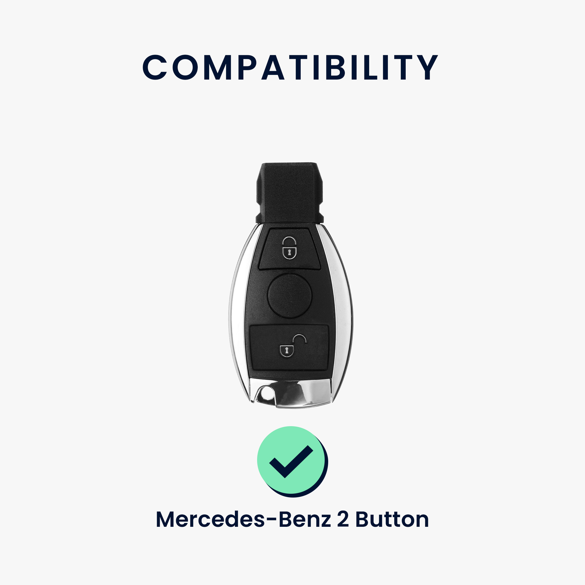 Pouzdro na klíč od auta kwmobile Mercedes-Benz 2 tlačítka Keyless Go, Arctic Night