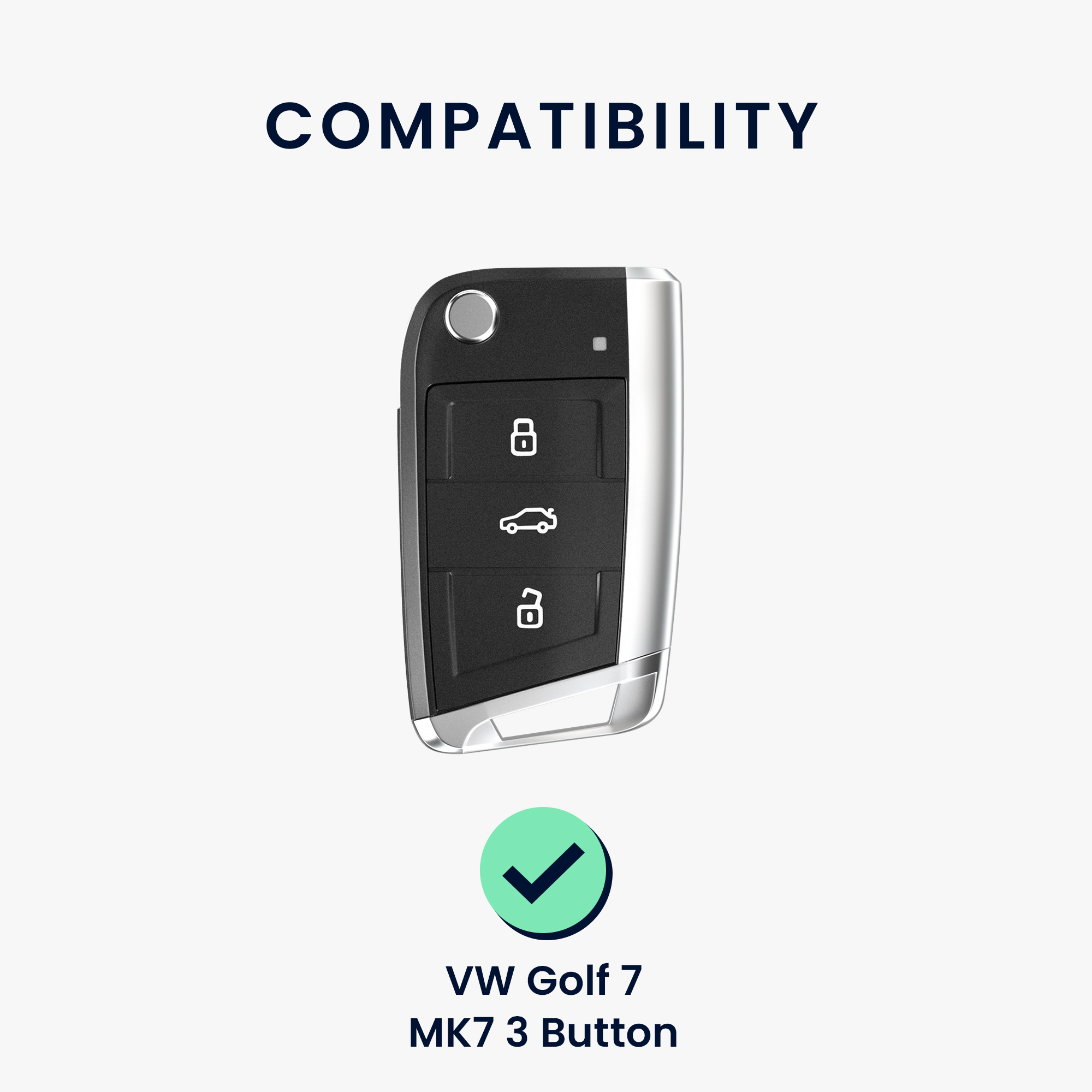 Pouzdro na klíč kwmobile pro VW Golf 7 MK7 3tlačítkový klíč - černá