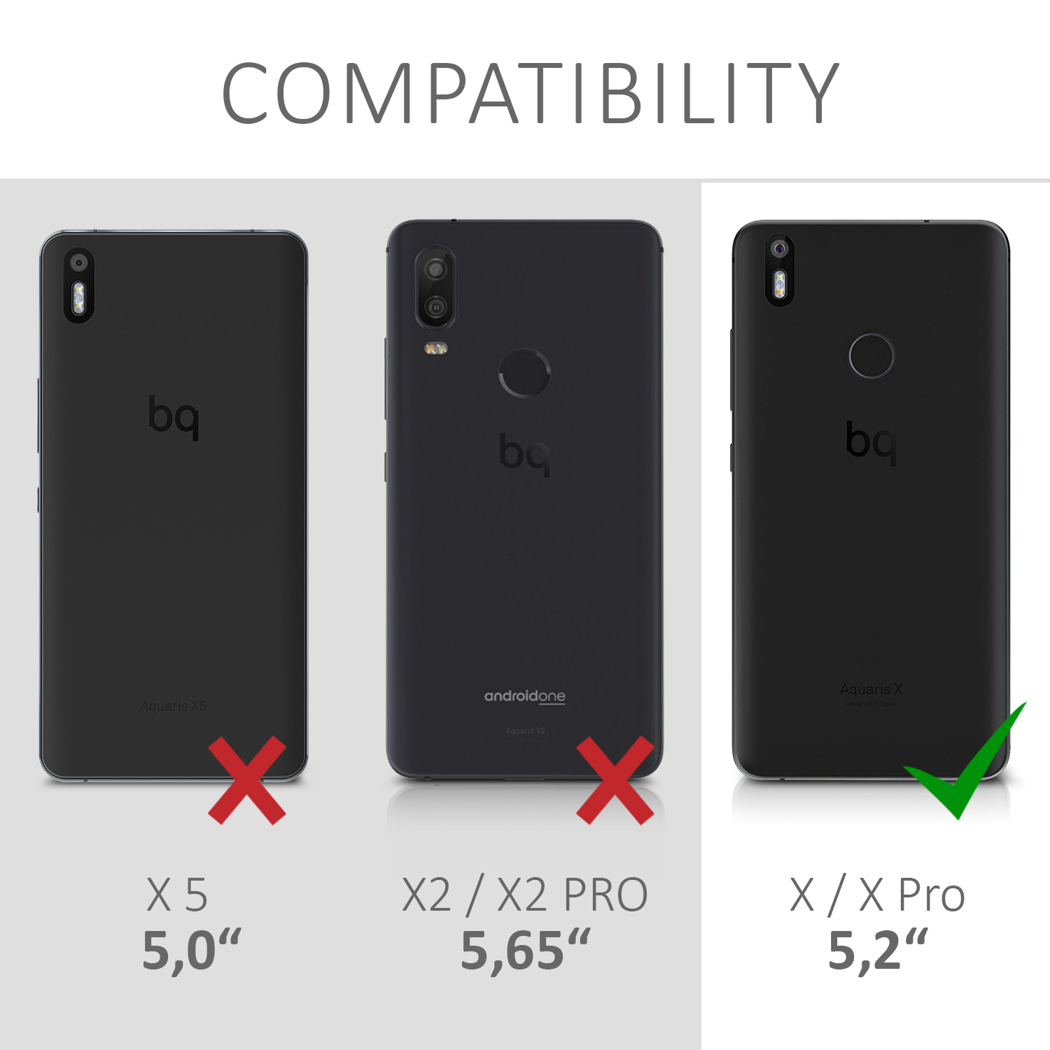 Flip pouzdro bq Aquaris X / X Pro kwmobile - šedá a černá 