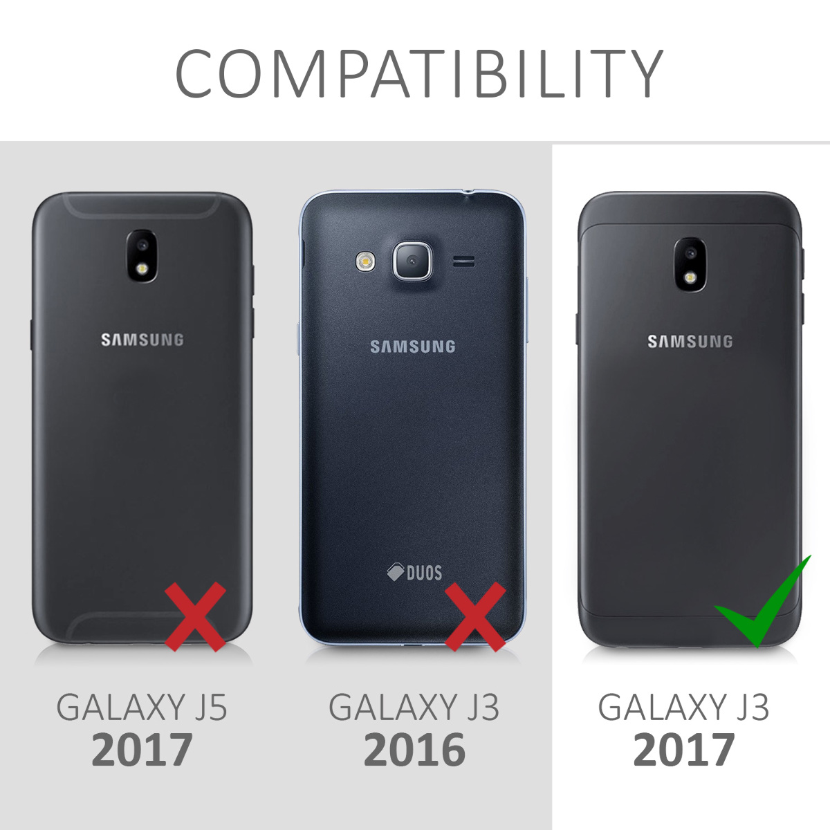 Peněženkové pouzdro na mobil Samsung Galaxy J3 (2017) DUOS - Wallet kwmobile černé