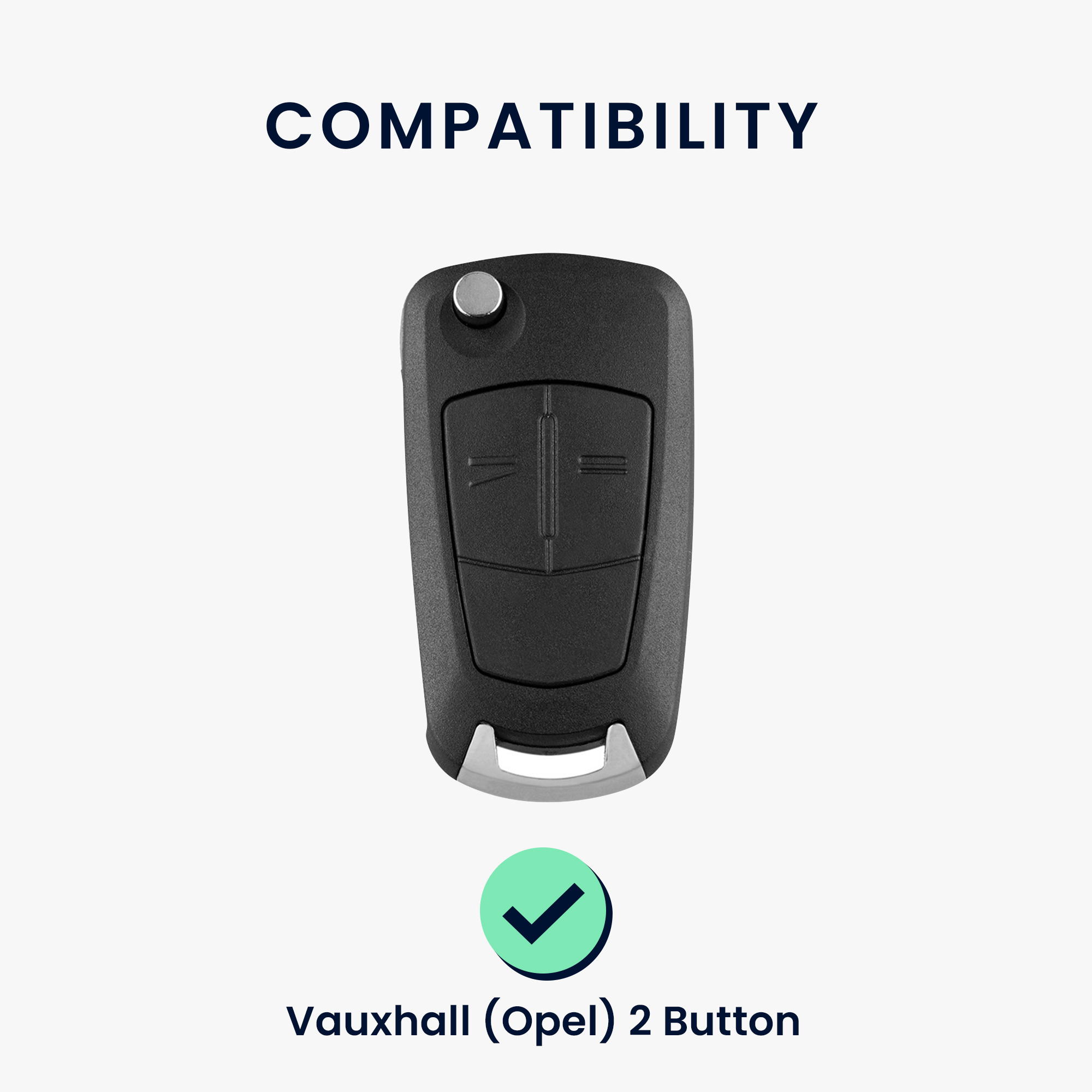 Pouzdro na klíč od auta kwmobile pro Vauxhall (Opel) 2 Button Car Flip Key, bílá / černá