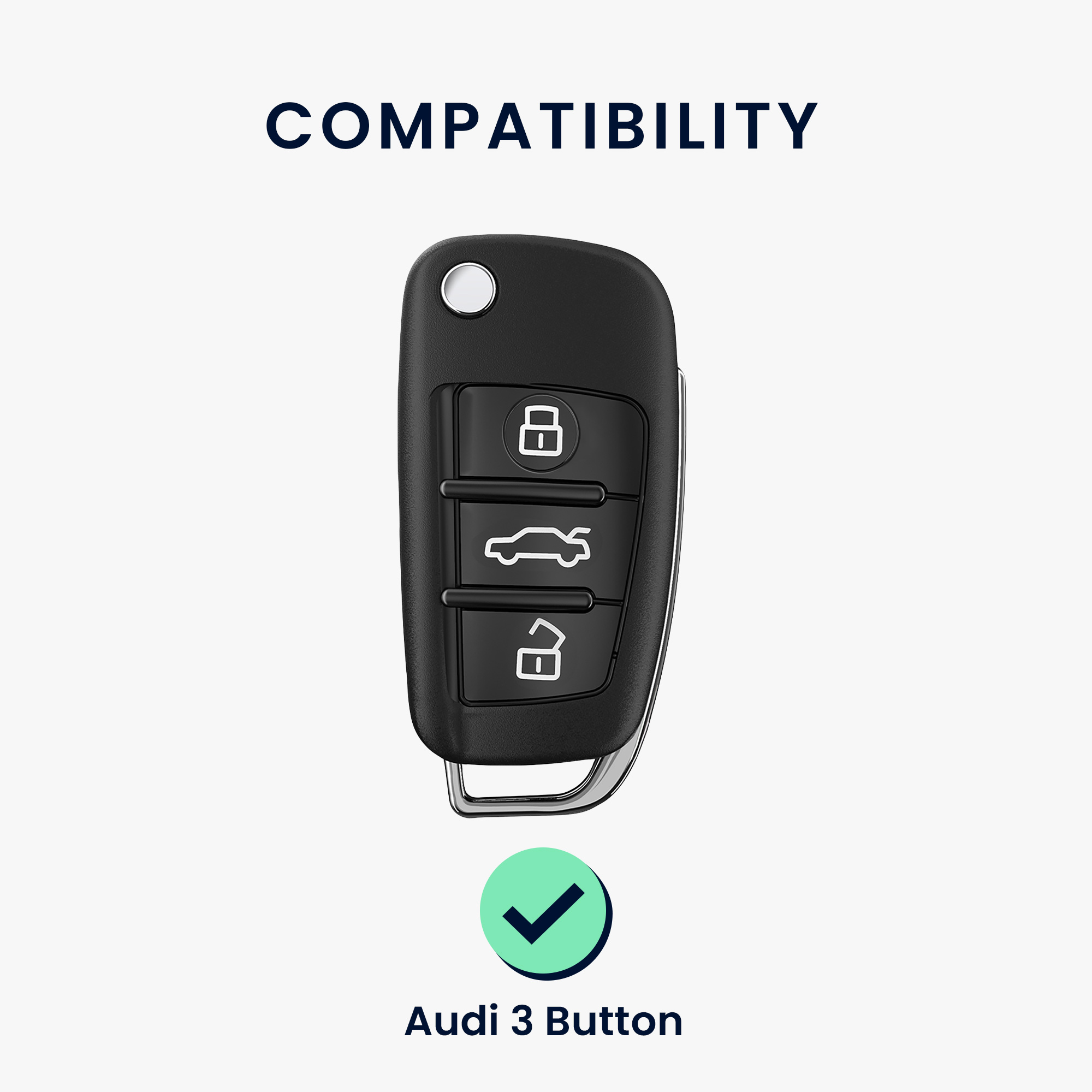 Silikonové pouzdro na klíč od auta Audi Flip Key Anti-Slip bílo-černé