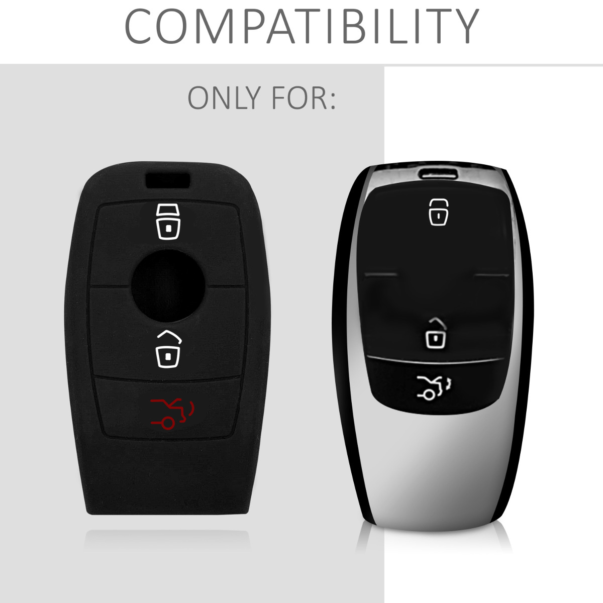 Pouzdro na klíč od auta kwmobile Mercedes-Benz Smart Key Keyless, černá