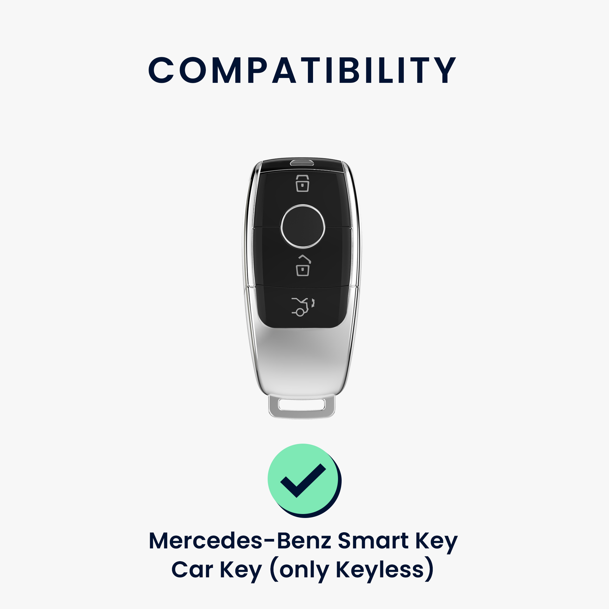 Pouzdro na klíč od auta kwmobile Mercedes-Benz Smart Key Keyless, Antique Stone