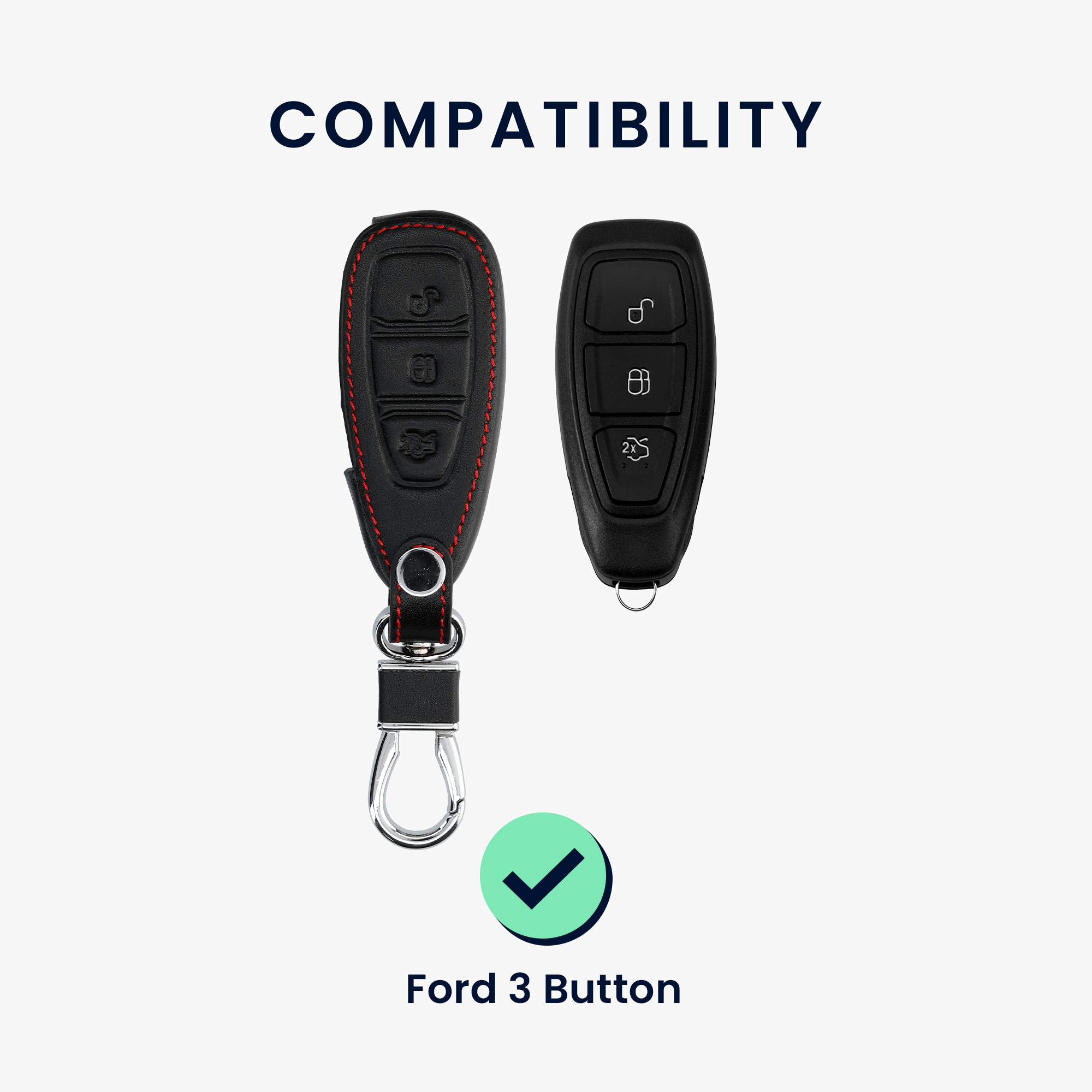 Kryt klíče Ford 3 tlačítka Keyless Go kwmobile černá