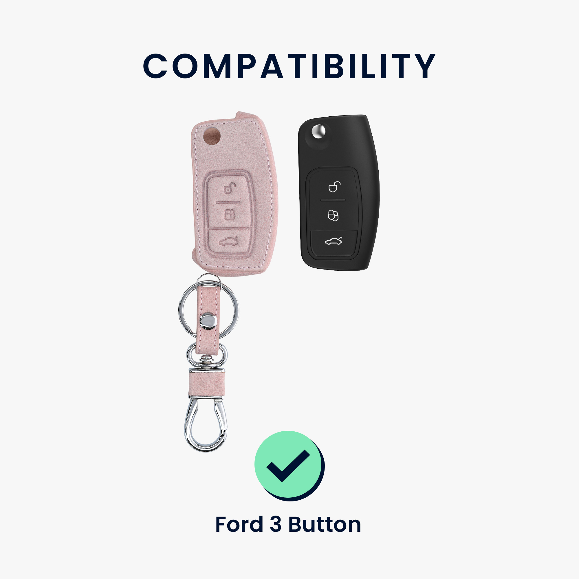 Kryt klíče Ford 3 tlačítka skládací kwmobile růžová zlatá
